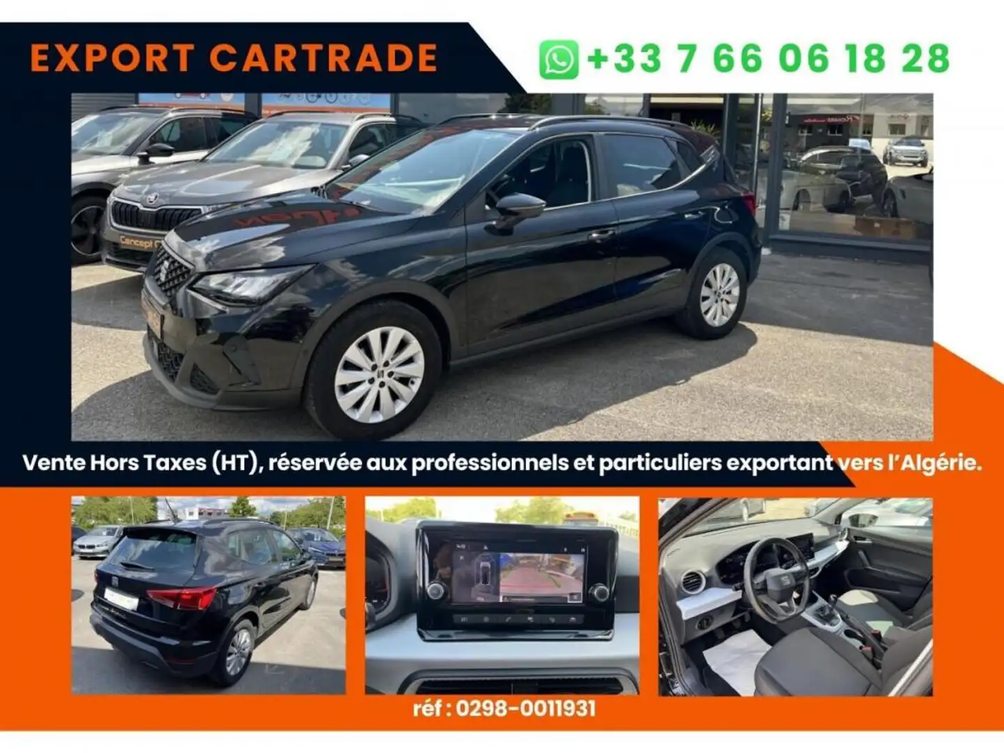 SEAT Arona MOVE 1.0 TSI 95cv Prix affiché HORS TAXES special export DEPUIS LA FRANCE Noir - 1