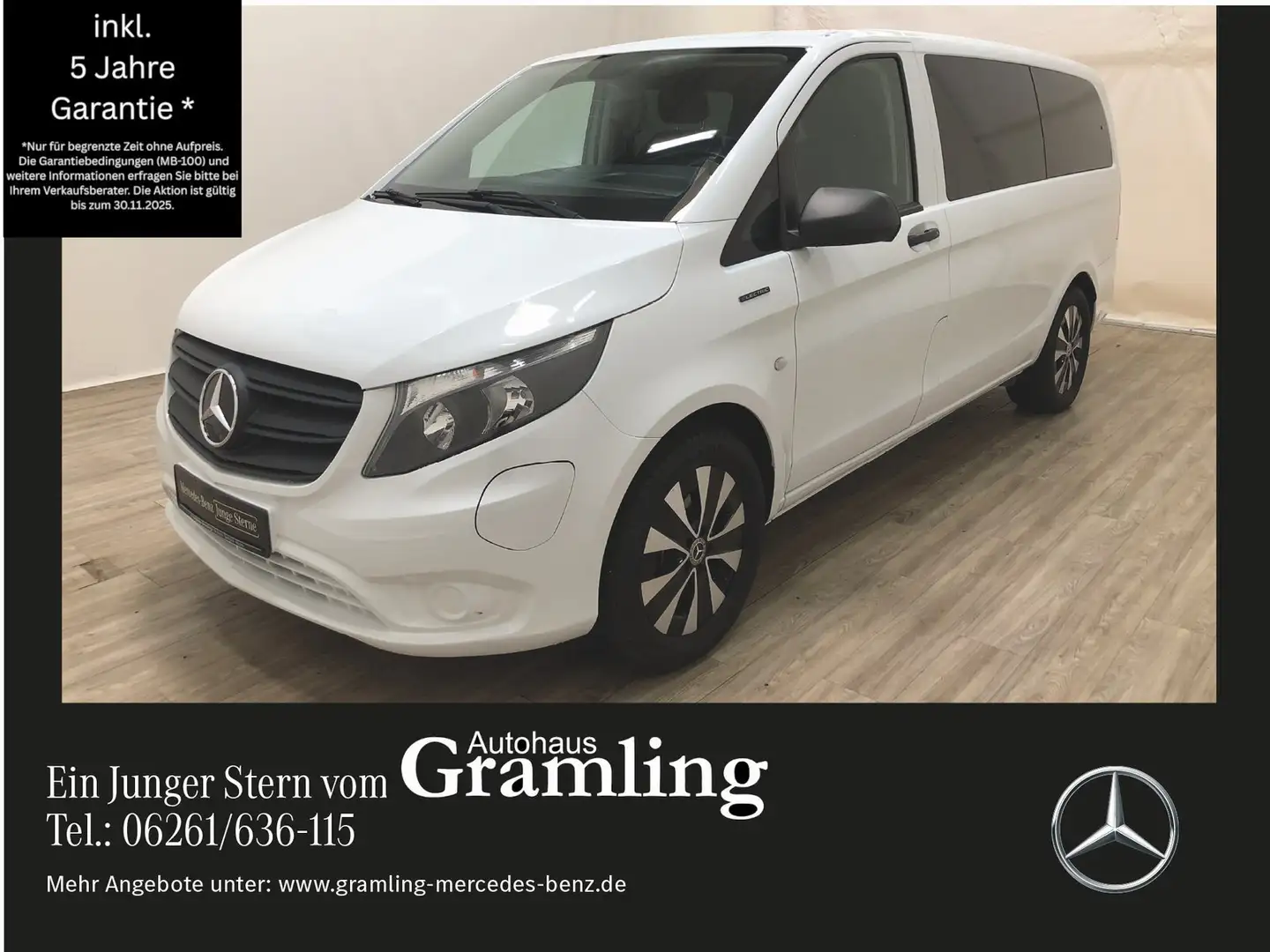 Mercedes-Benz eVito 129 Tourer Pro lang *8-Sitzer*Navi*Kamera* Blanc - 1