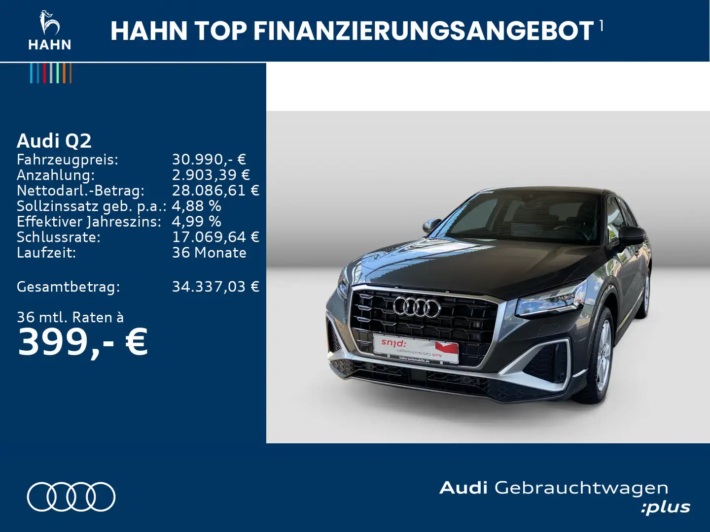 Audi Q2 35 TFSI S-tronic S line Matrix Navi AHK-Vorb. Grau - 2