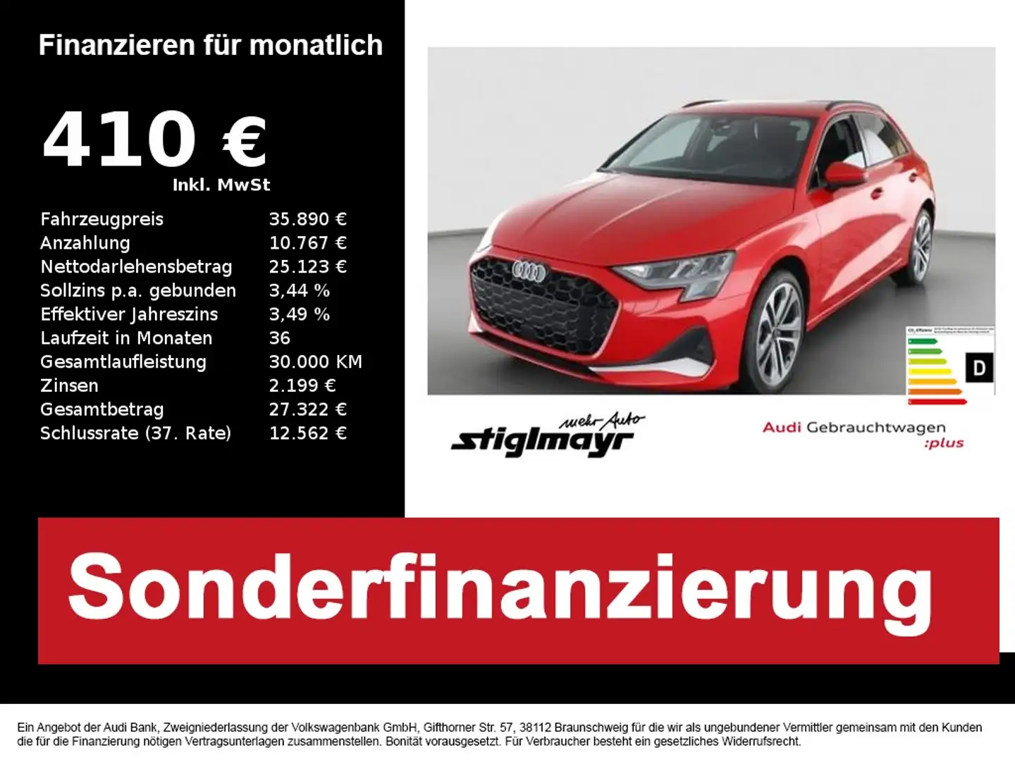 Audi A3 Neues Modell 35 TFSI ACC+HUD+NAVI+SONOS Rot - 1