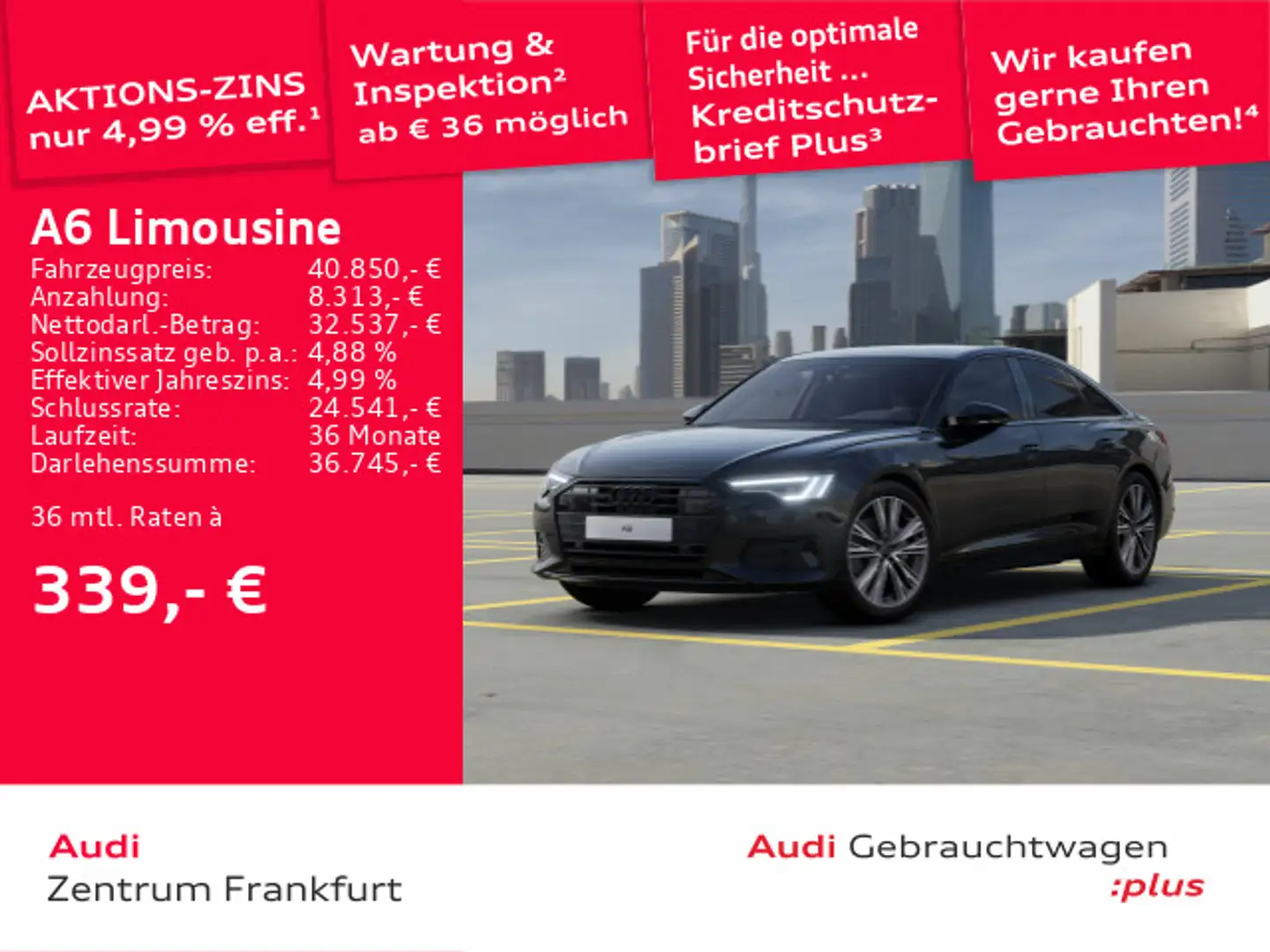 Audi A6 45 TFSI S tronic advanced sport Mat Schwarz - 1