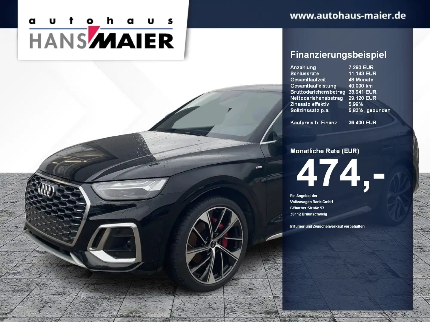 Audi Q5 Sportback TFSI e qu. S line Pano Matrix AHK Zwart - 1