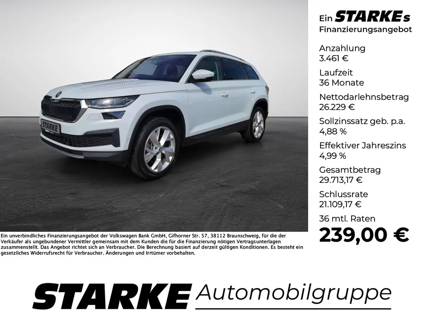 Skoda Kodiaq 2.0 TDI DSG Style 4x4 Weiß - 1