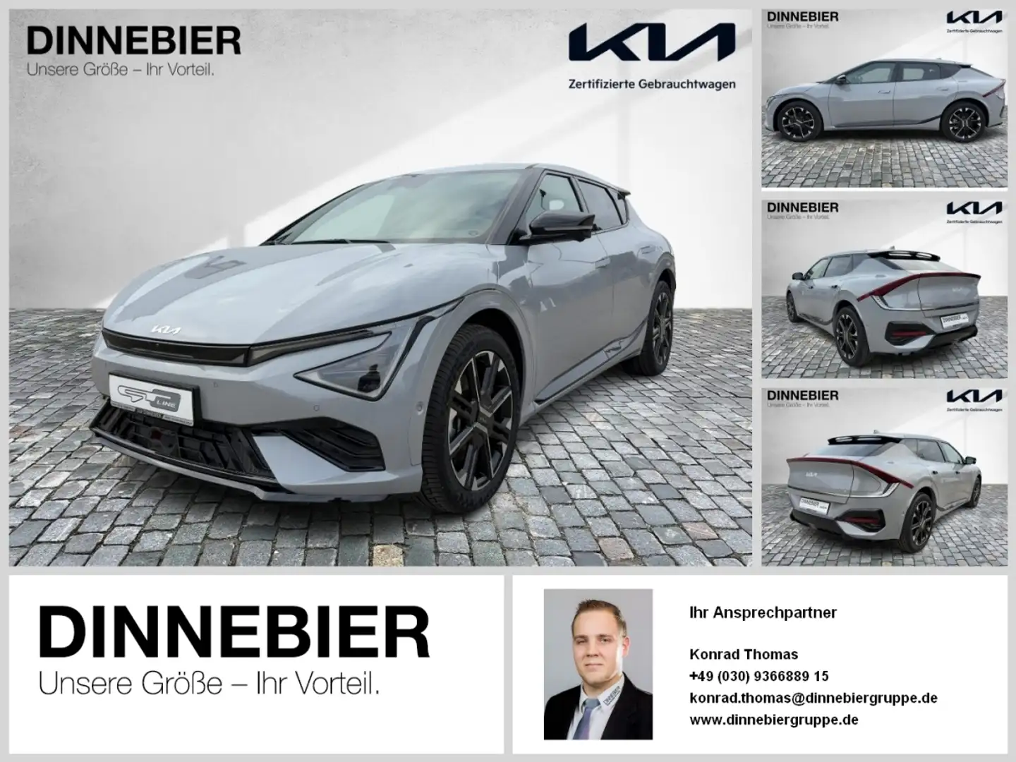 Kia EV6 GT-Line AWD+LED+360°Kamera+Headup+SHZ Grau - 1