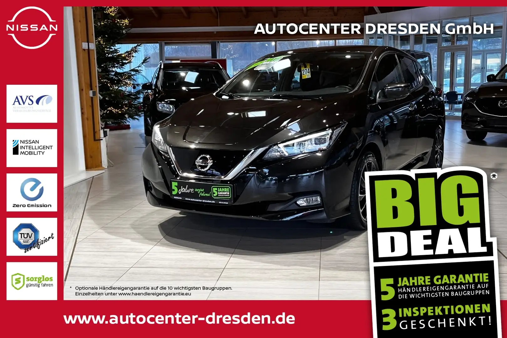 Nissan Leaf N-Connecta ACC+LED+Navi+SHZ+Winterp.+360+LM Zwart - 1