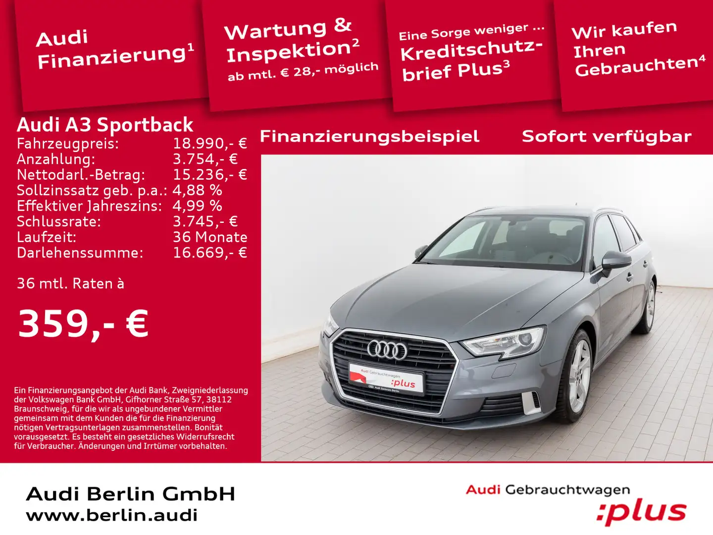 Audi A3 Sport 1.5 TFSI S tr. XENON NAVI AHK Grijs - 1