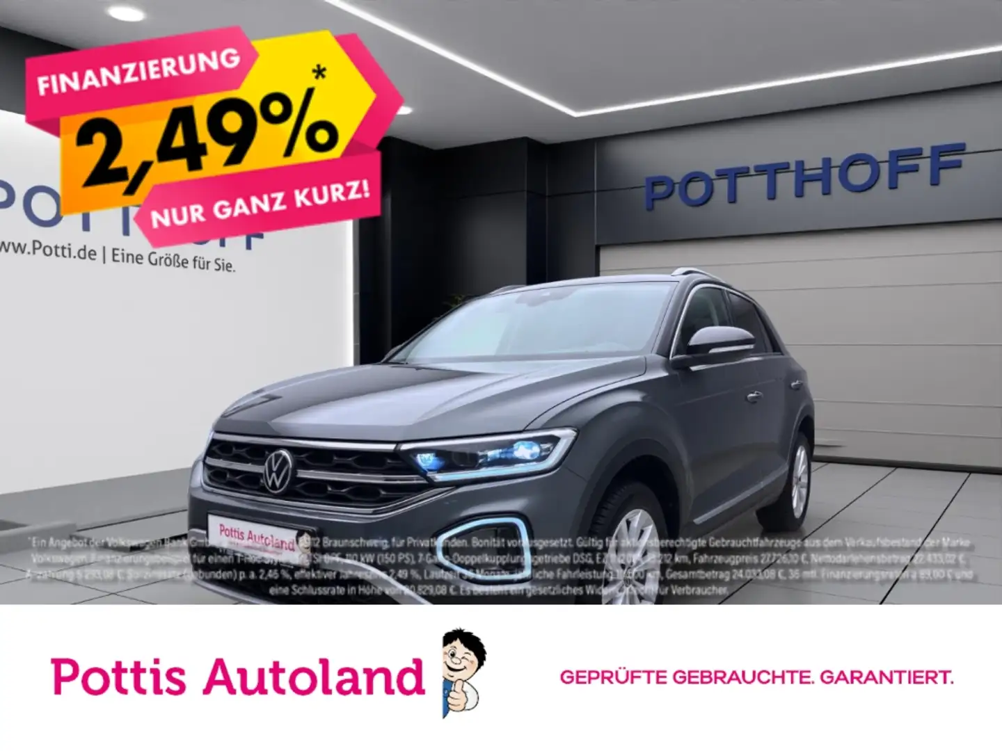 Volkswagen T-Roc 1.5 TSI DSG STYLE NAVI AHK PDC SITZHZG Grau - 1