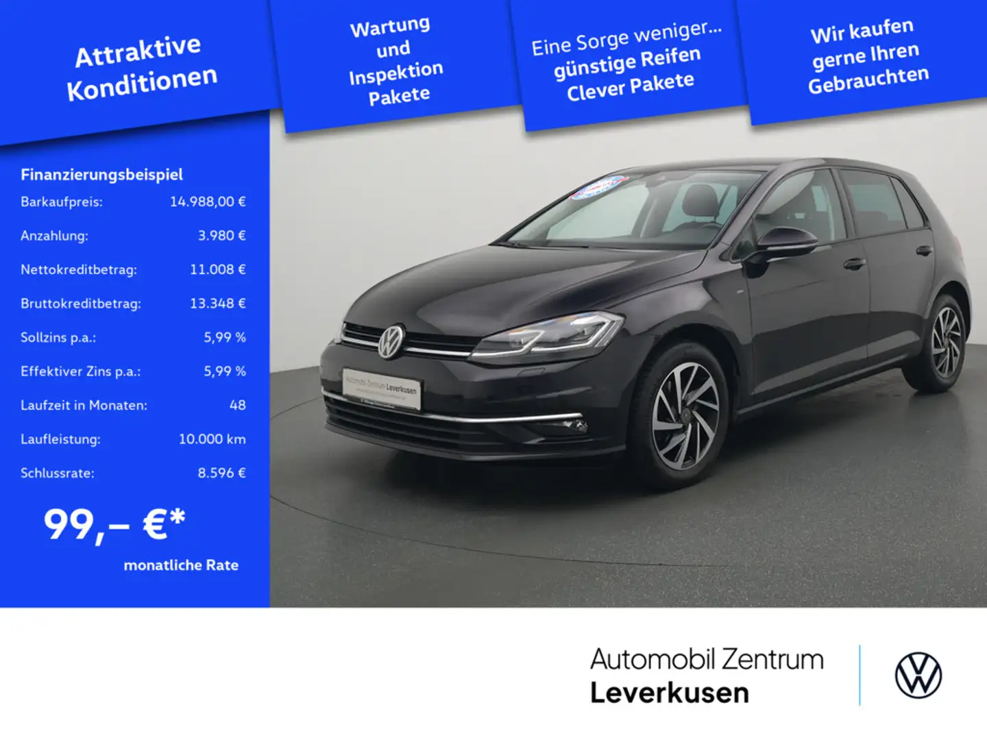 Volkswagen Golf VII LED KAM SHZ NAVI PDC KLIMA Schwarz - 1