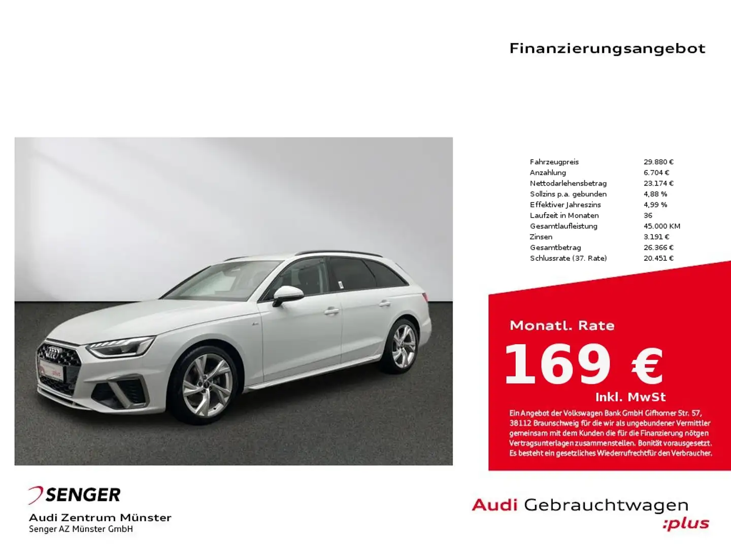 Audi A4 Avant 35 TFSI S line MMI Navi Kamera LED AHK Weiß - 1