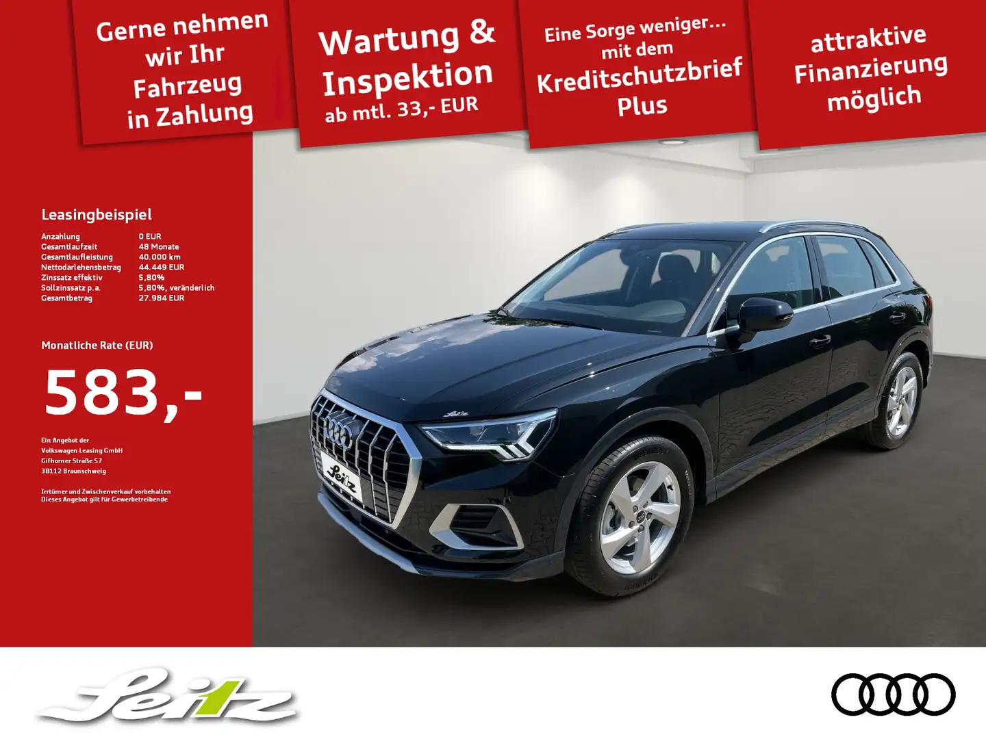 Audi Q3 35 TFSI advanced *AHK*NAVI*KAMERA*SITZH* Schwarz - 1