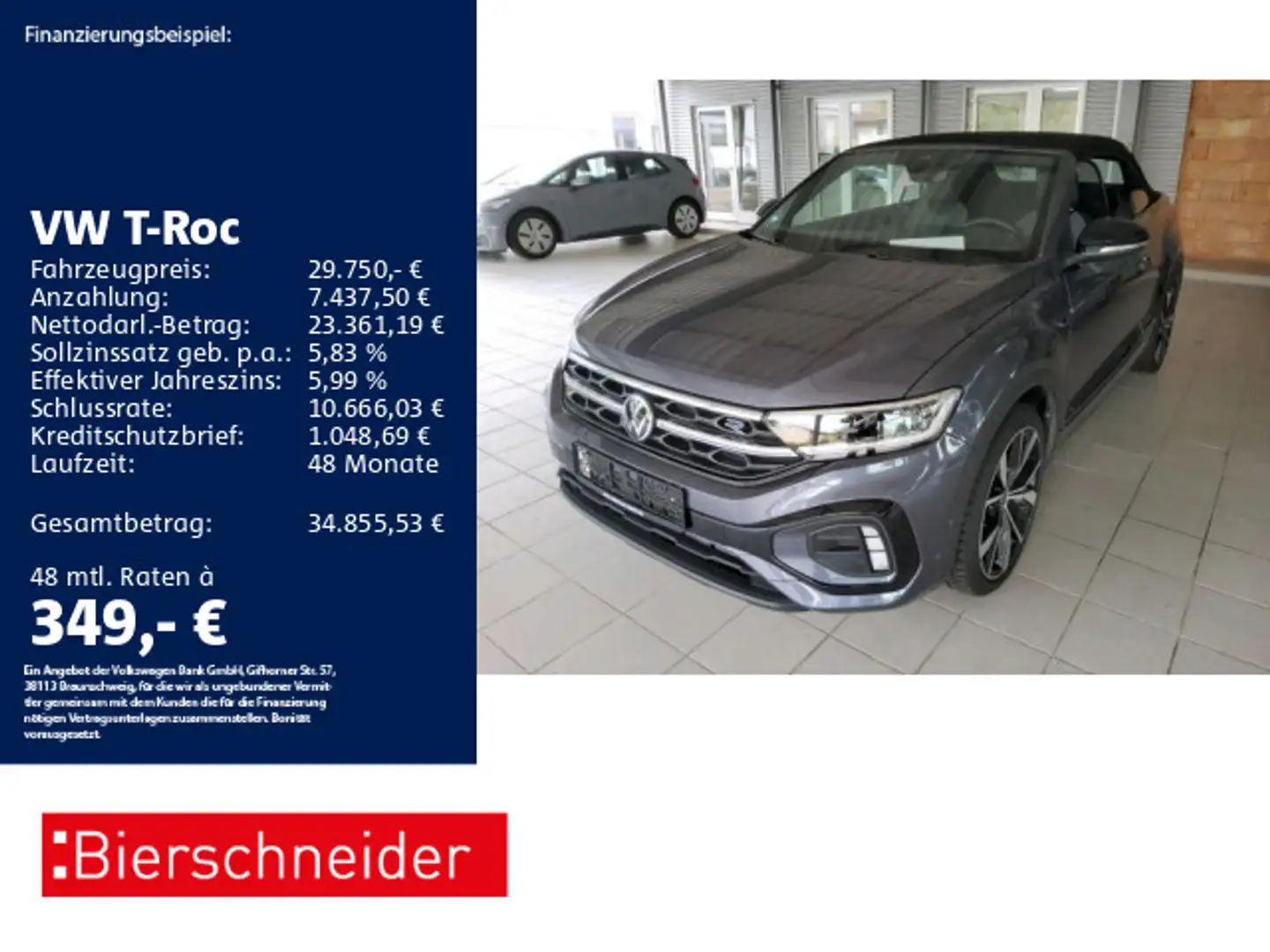Volkswagen T-Roc Cabrio 1.5 TSI DSG R-Line AHK MATRIX BEATS Grijs - 1