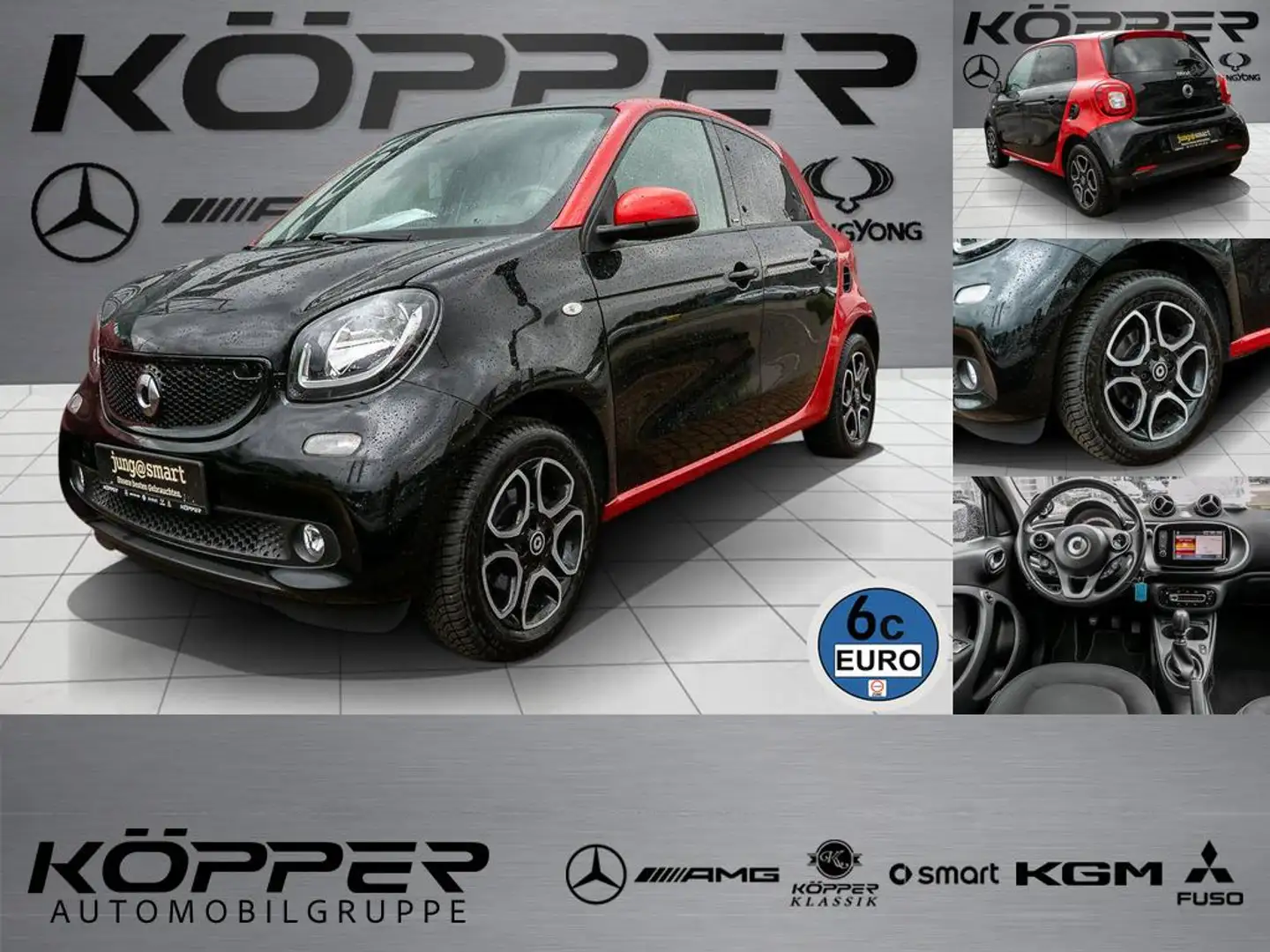 smart forFour 66 kW turbo Faldach Navi Black Edition Noir - 1