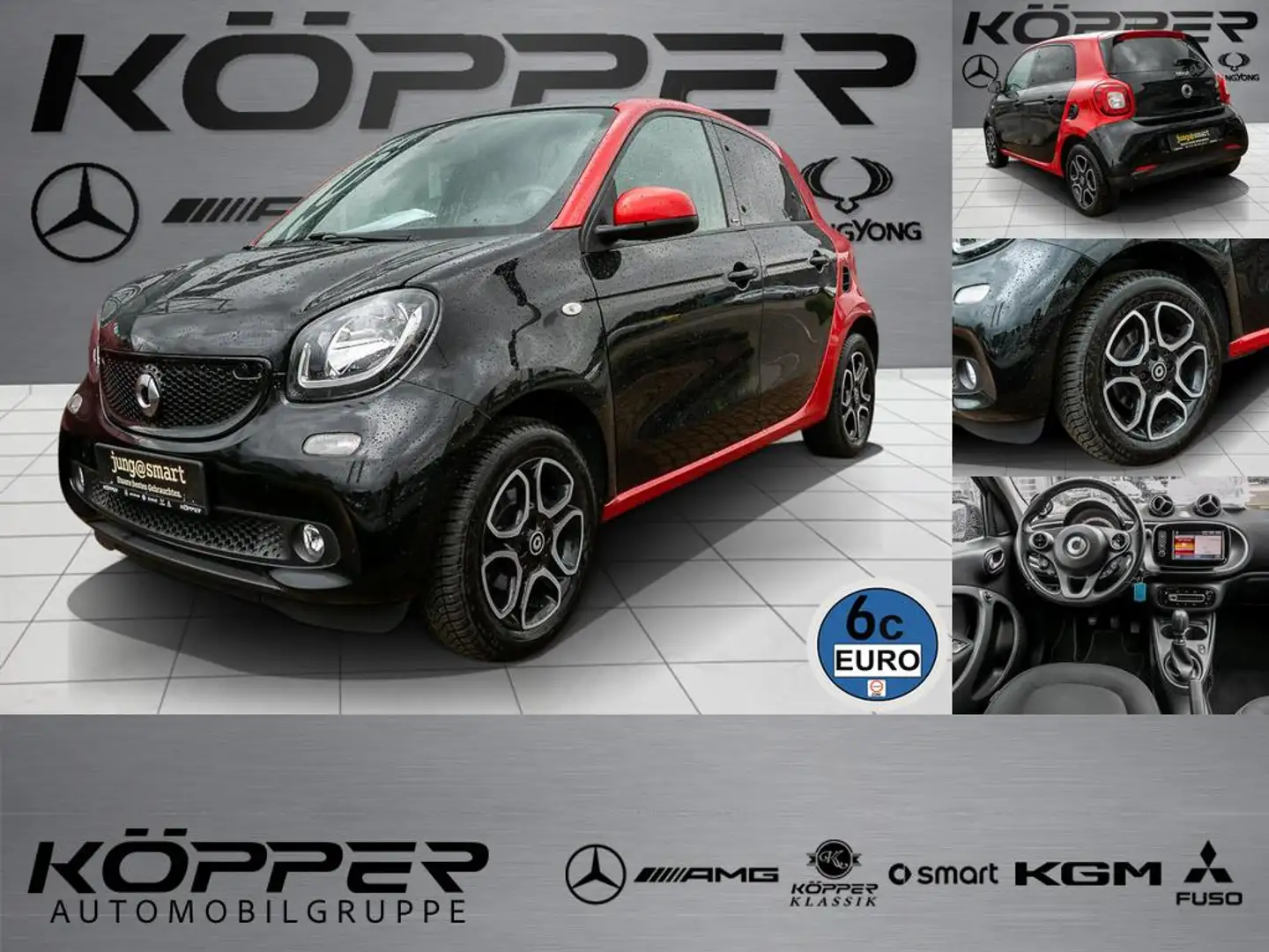smart forFour 66 kW turbo Faldach Navi Black Edition Zwart - 1