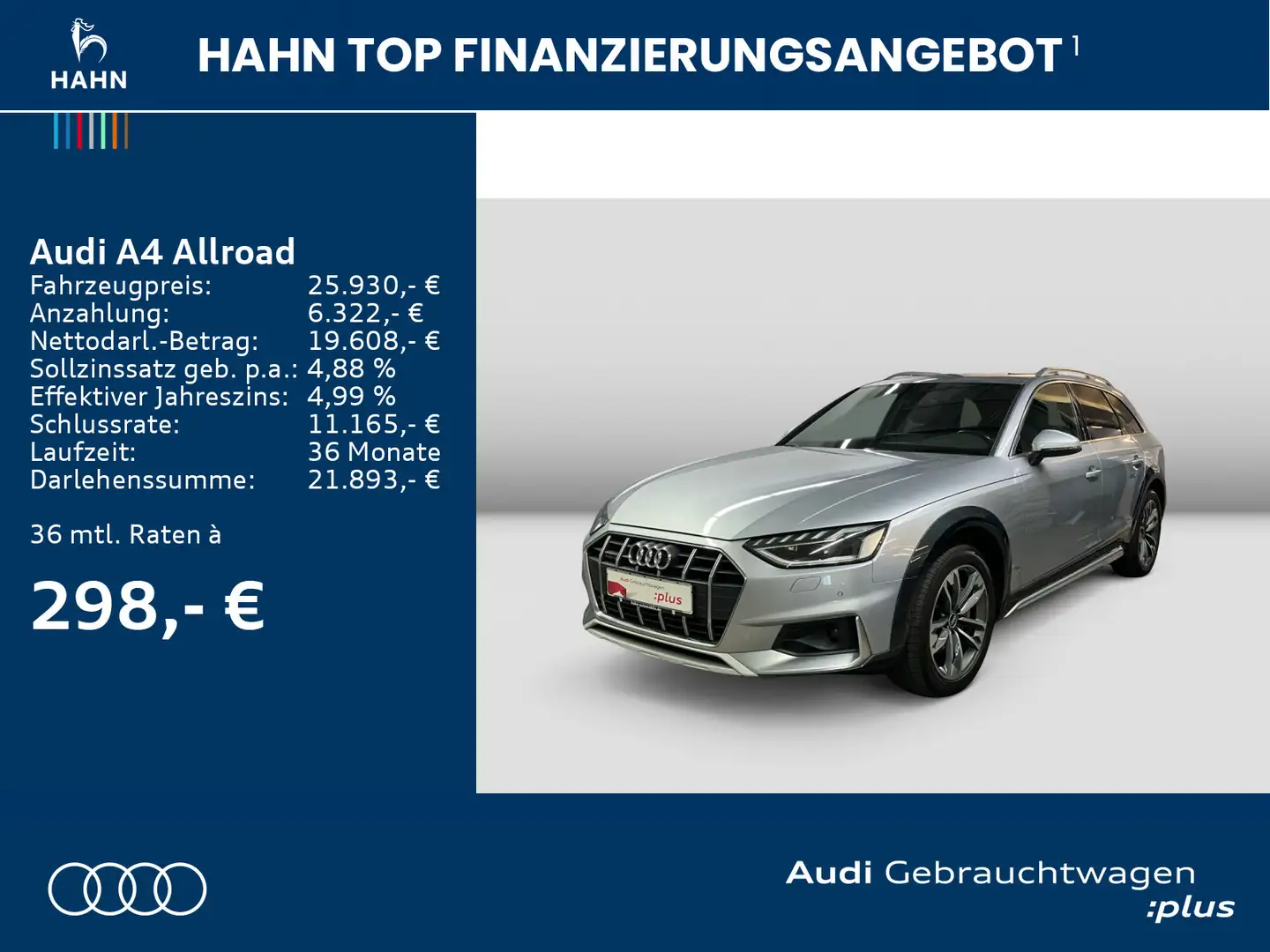 Audi A4 allroad A4 allroad 40 TDI HUD Pano Virtual Einparkh Stan Silver - 2
