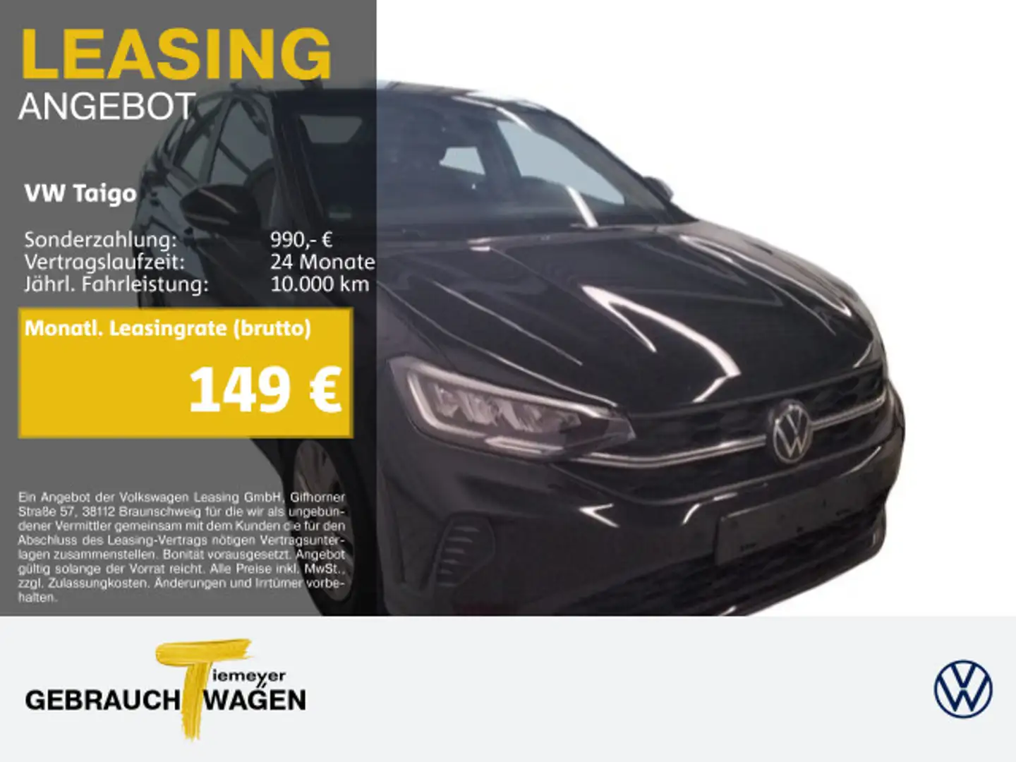 Volkswagen Taigo 1.0 TSI APP-CON SITZH ALLWETTER Schwarz - 1