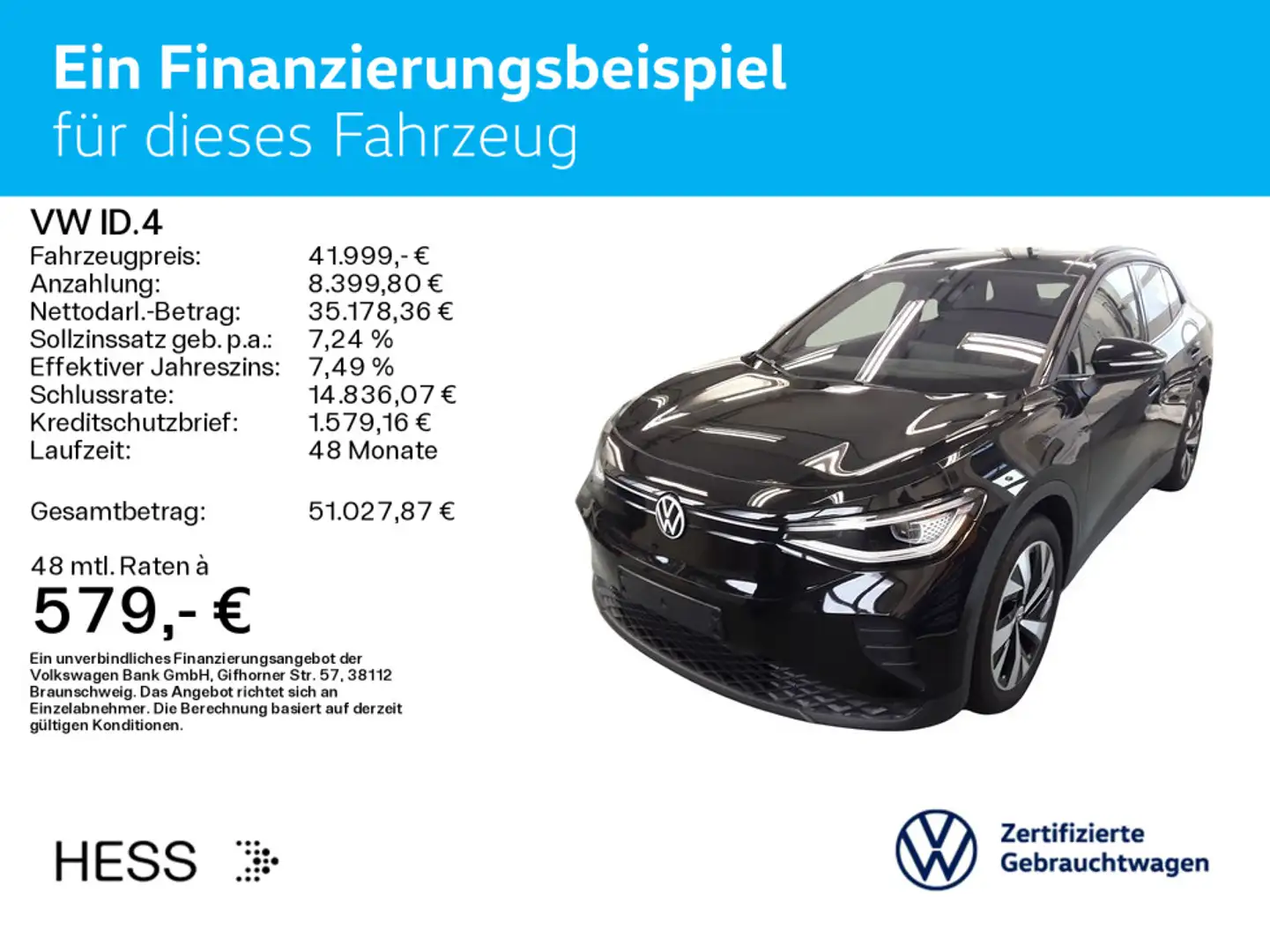 Volkswagen ID.4 Pro*WÄRMEPUMPE*IQ.LIGHT*AHK*PANO*KAMERA*PDC Schwarz - 2