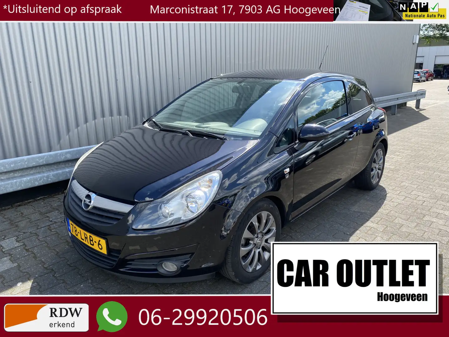 Opel Corsa 1.2-16V '111' Edition Mindervalide Aangepast, AUTO Zwart - 1