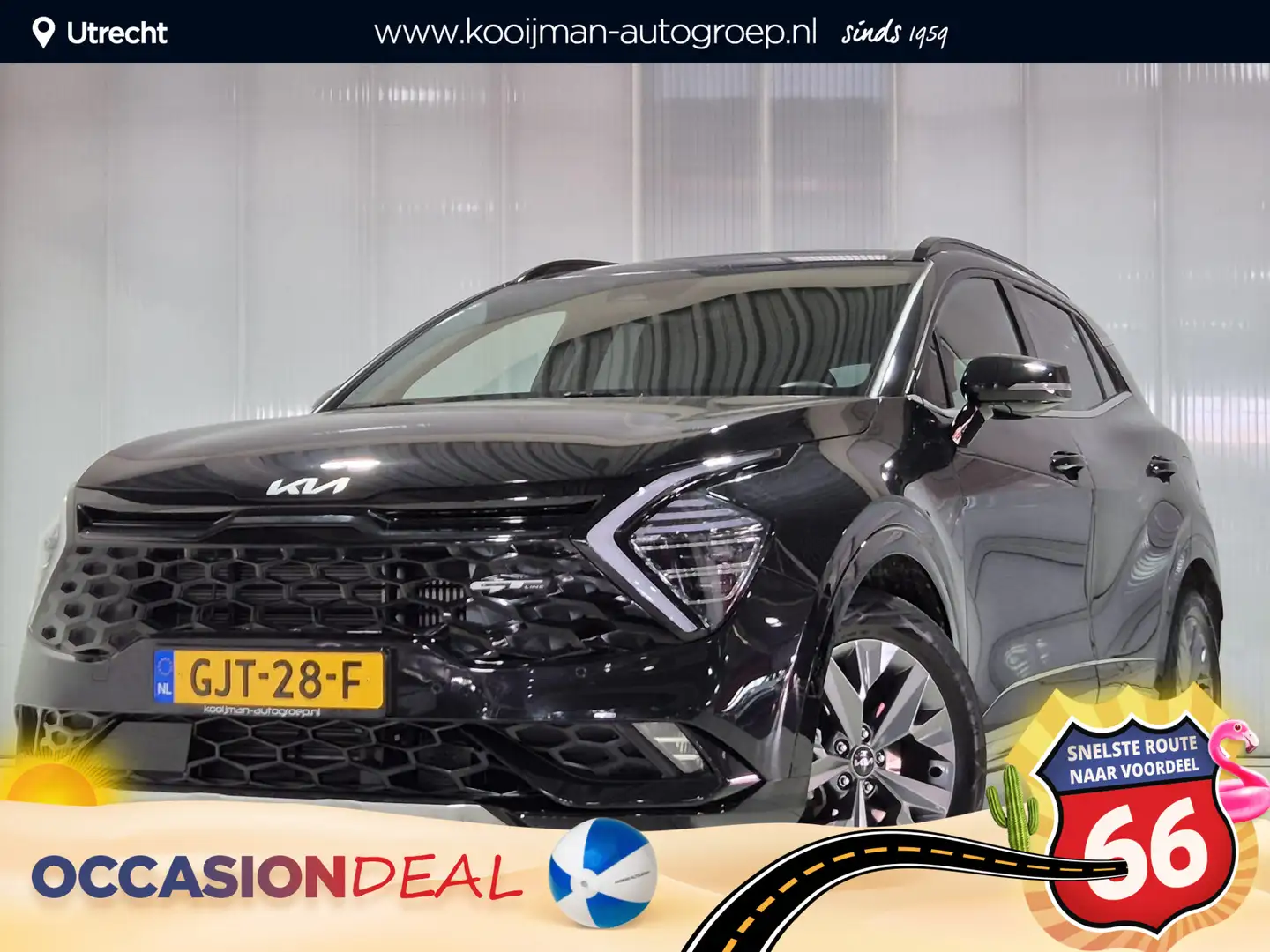 Kia Sportage 1.6 T-GDi Hybrid GT-Line Apple Carplay/Android Aut Zwart - 1