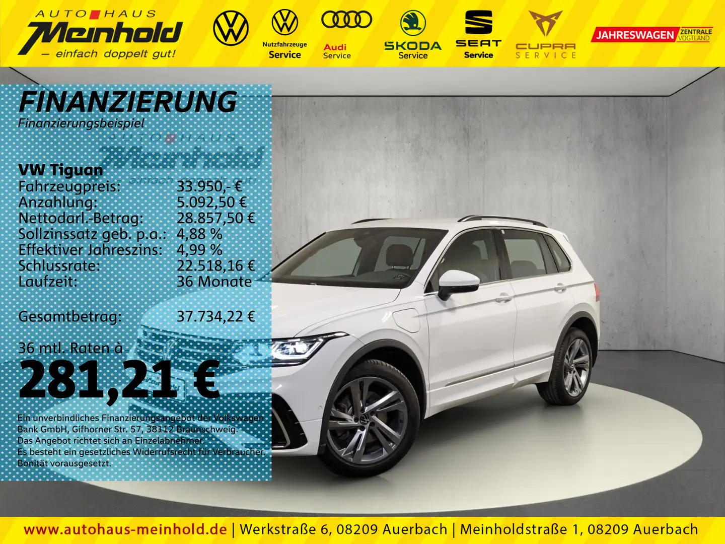 Volkswagen Tiguan 1.4 TSI eHybrid DSG R-Line,IQ.LIGHT, AHK, Blanc - 1