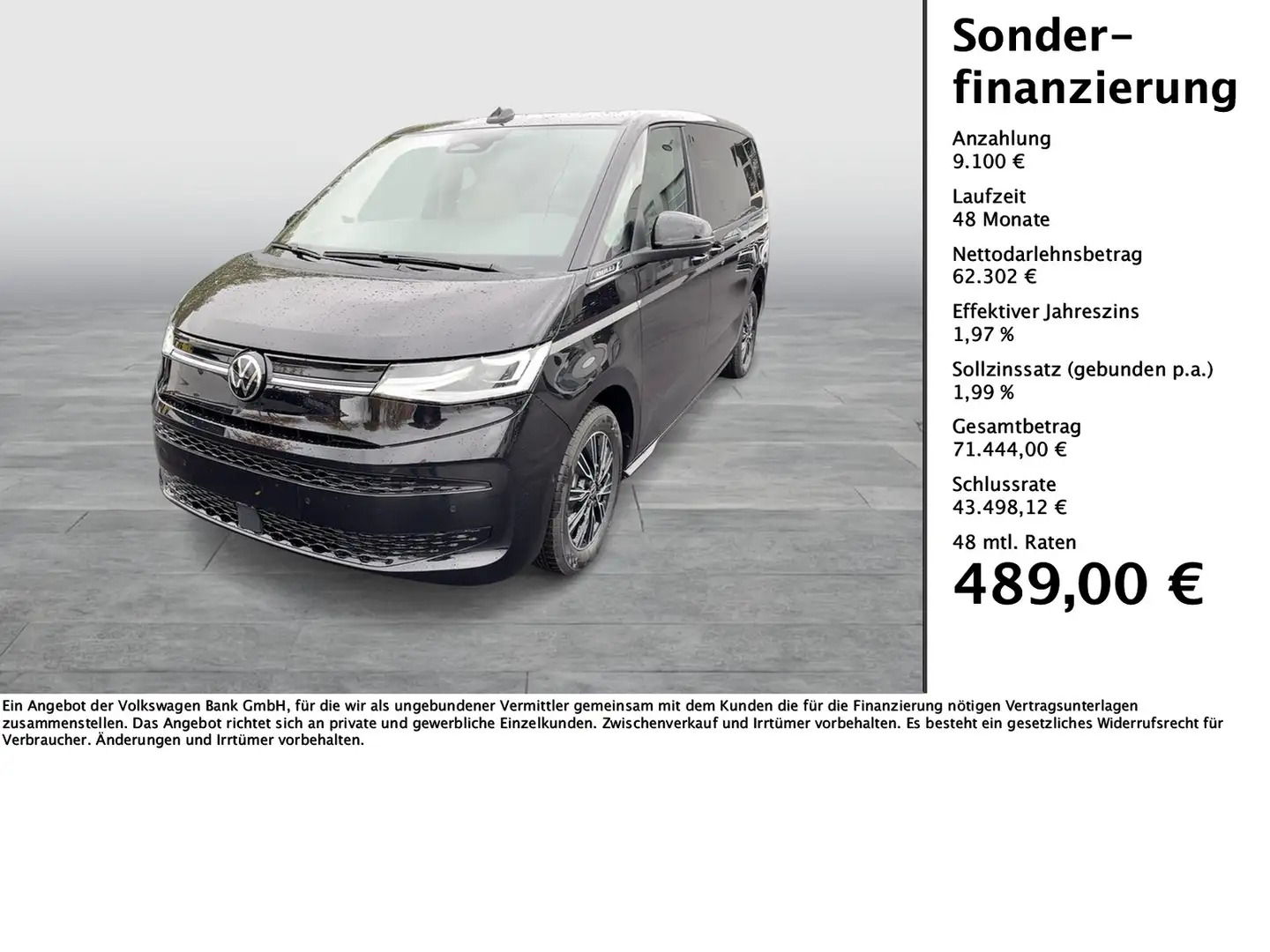 Volkswagen T7 Multivan 2.0 TDI Lang Negro - 1