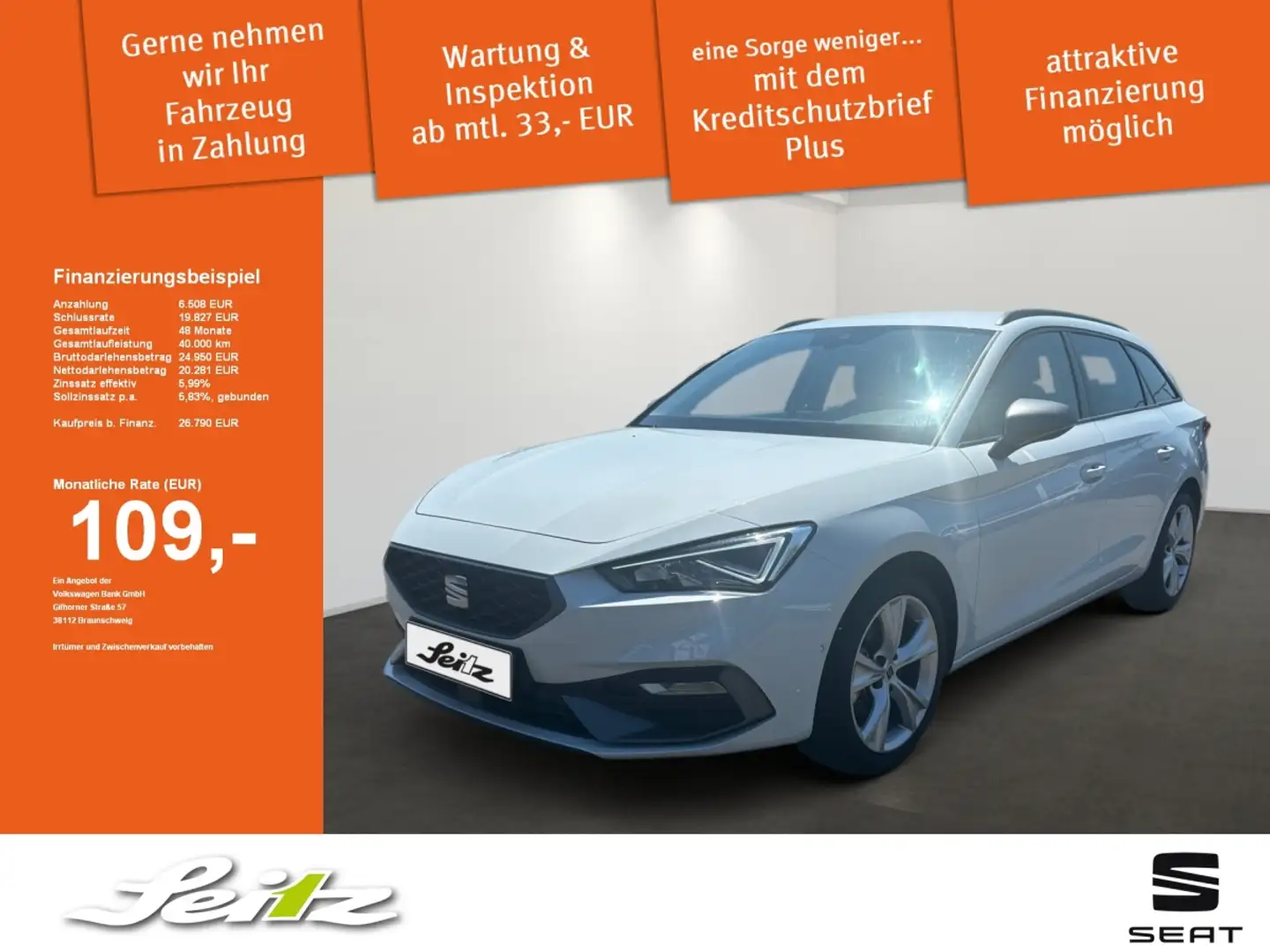 SEAT Leon Sportstourer 1.5 eTSI FR *LED*KAMERA*NAVI* Blanc - 1