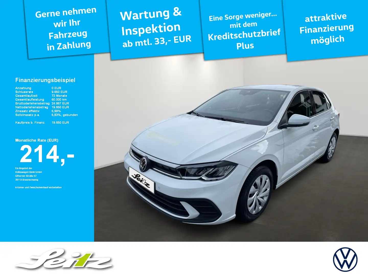 Volkswagen Polo VI 1.0 Life *LED*PARKSENSOR*SITZH* Blanc - 1