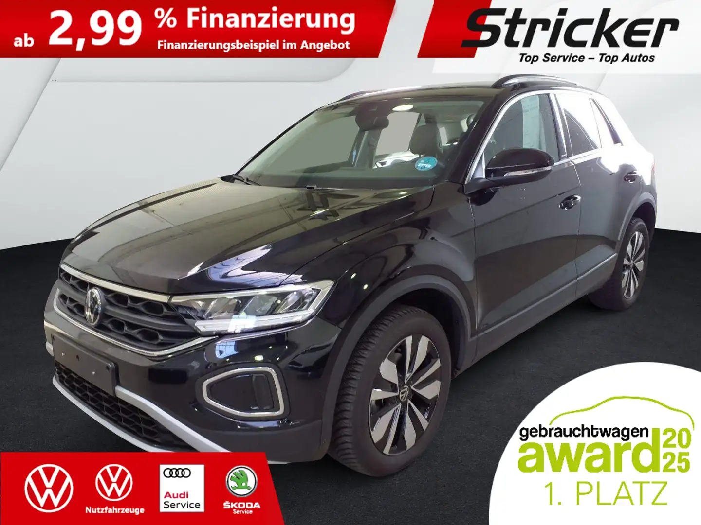 Volkswagen T-Roc Goal 1.0 TSI 173,-ohne Anzahlung Navi Travel Schwarz - 2