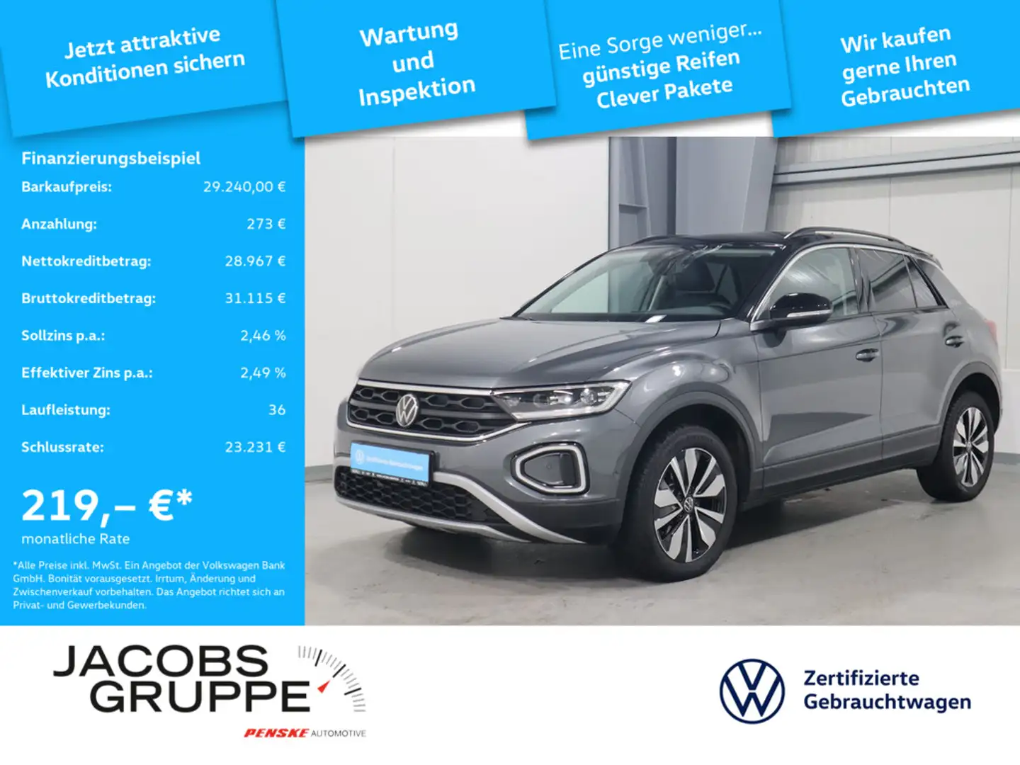 Volkswagen T-Roc 2.0 TDI DSG Goal Navi*AHK*CAM*ACC*SHZ Grau - 1