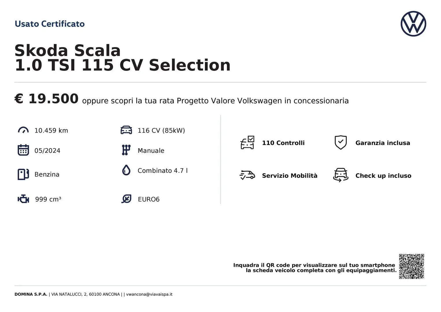 Skoda Scala 1.0 TSI 115 CV Selection Argento - 2