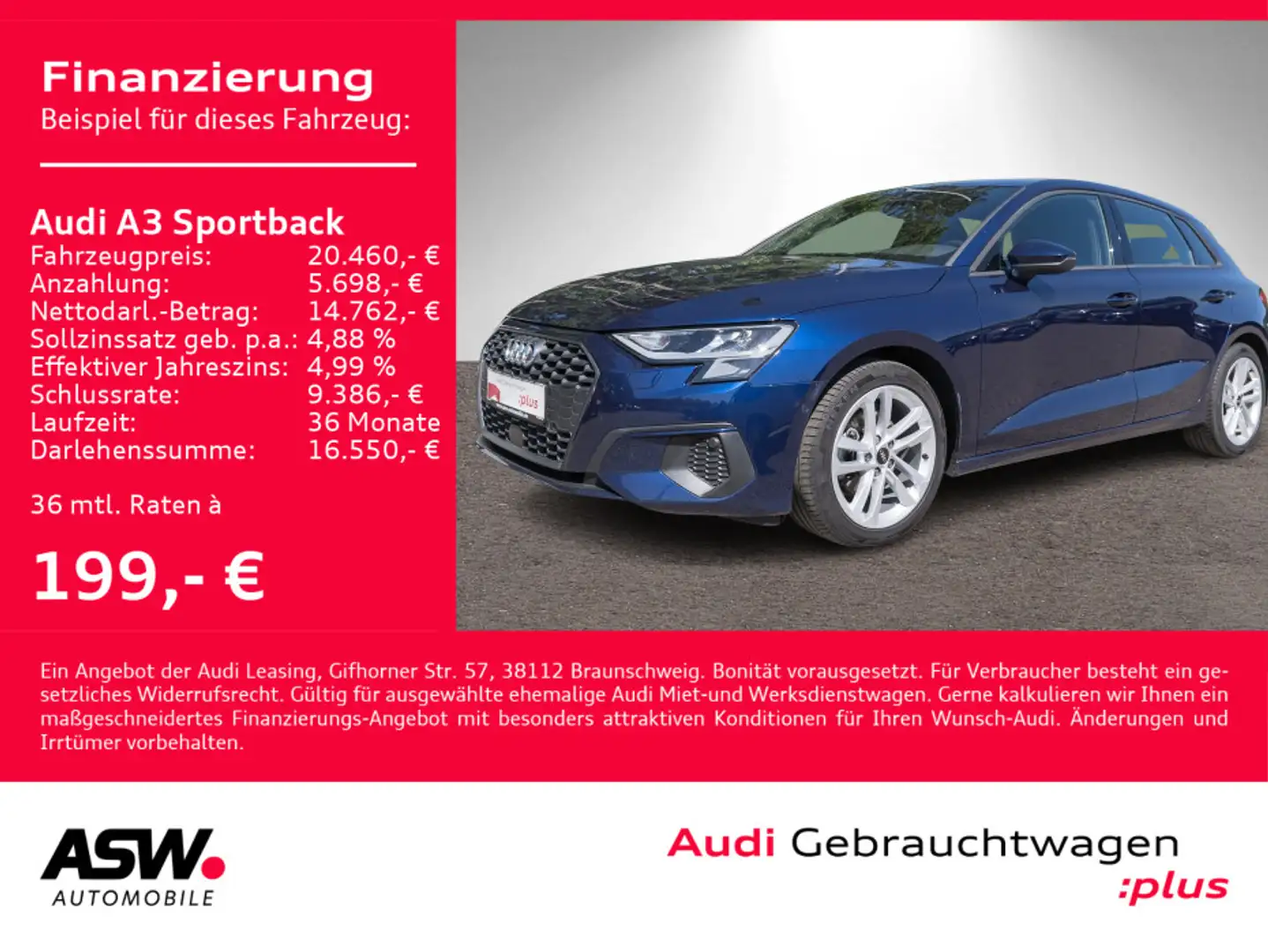 Audi A3 30TDI 6-Gang Navi PDC GRA SHZ Azul - 1