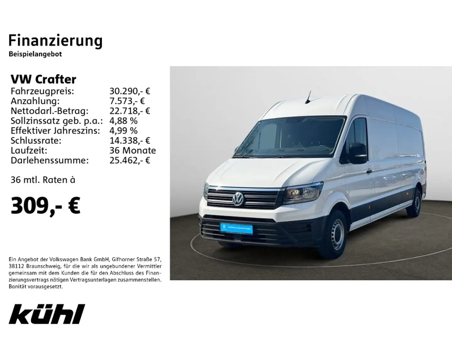 Volkswagen Crafter 35 Kasten 2.0 TDI L3H2 Weiß - 2