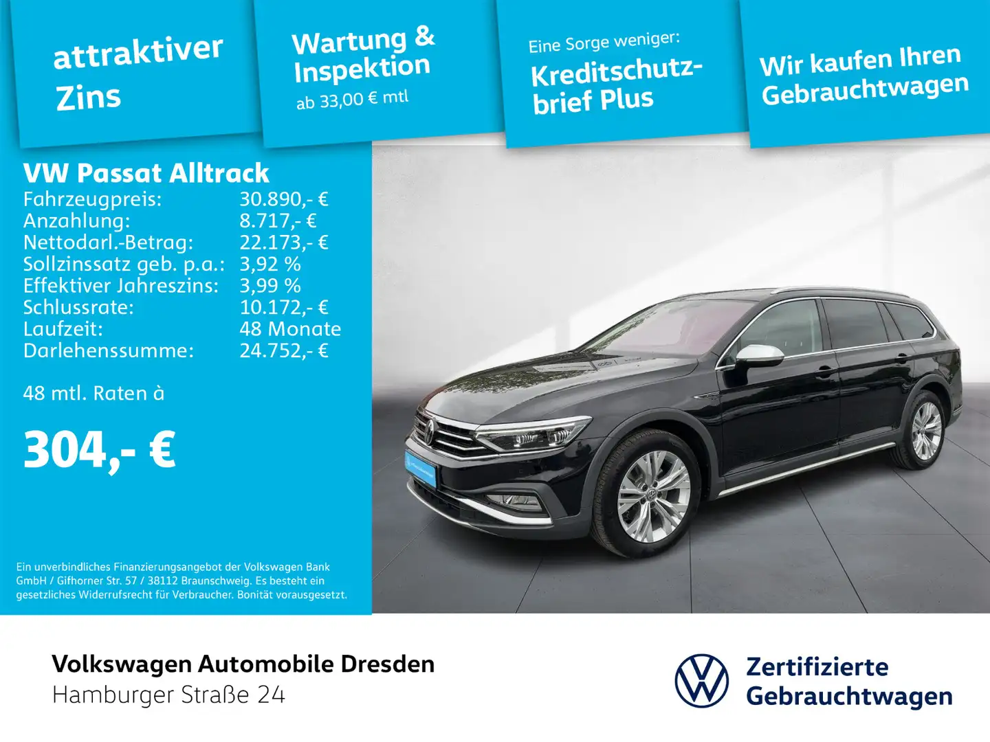 Volkswagen Passat Alltrack Passat Variant Alltrack 2.0 TDI DSG 4M IQ AHK Černá - 1