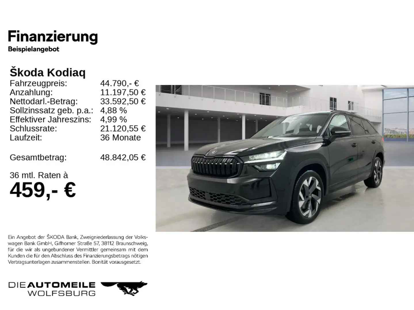 Skoda Kodiaq 2.0 TDI DSG SPORTLINE 7SITZE/NAVI/LED Schwarz - 2