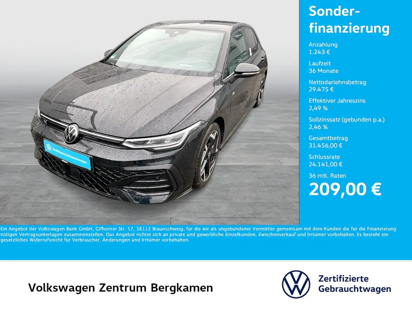 Volkswagen Golf VIII 1.5 eTSI R-LINE FACELIFT CAM ACC LM17 Schwarz - 1