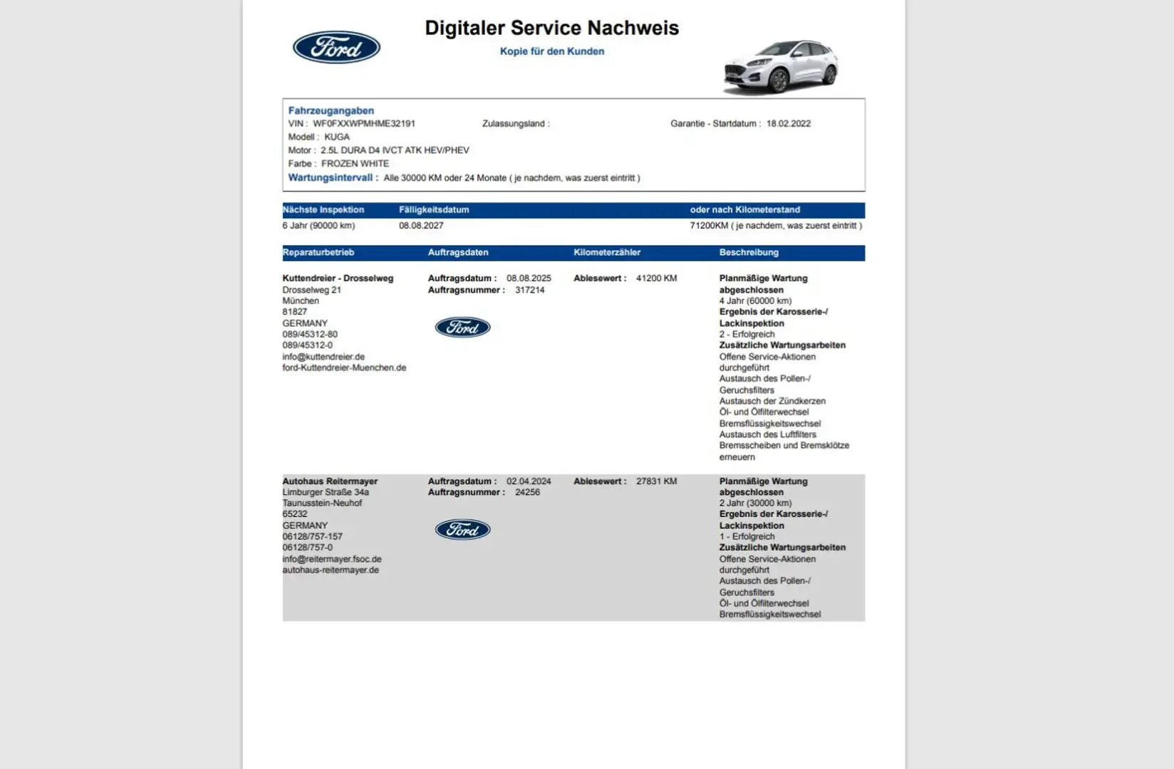 Ford Kuga PHEV ST-Line Navi Kamera Glasdach ACC Weiß - 2