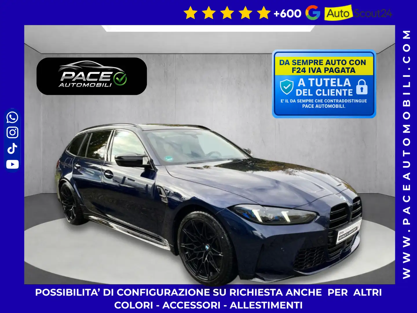 BMW M3 XDRIVE COMPETITION 530CV BLACK PACK NEW PELLE ACC Bleu - 1