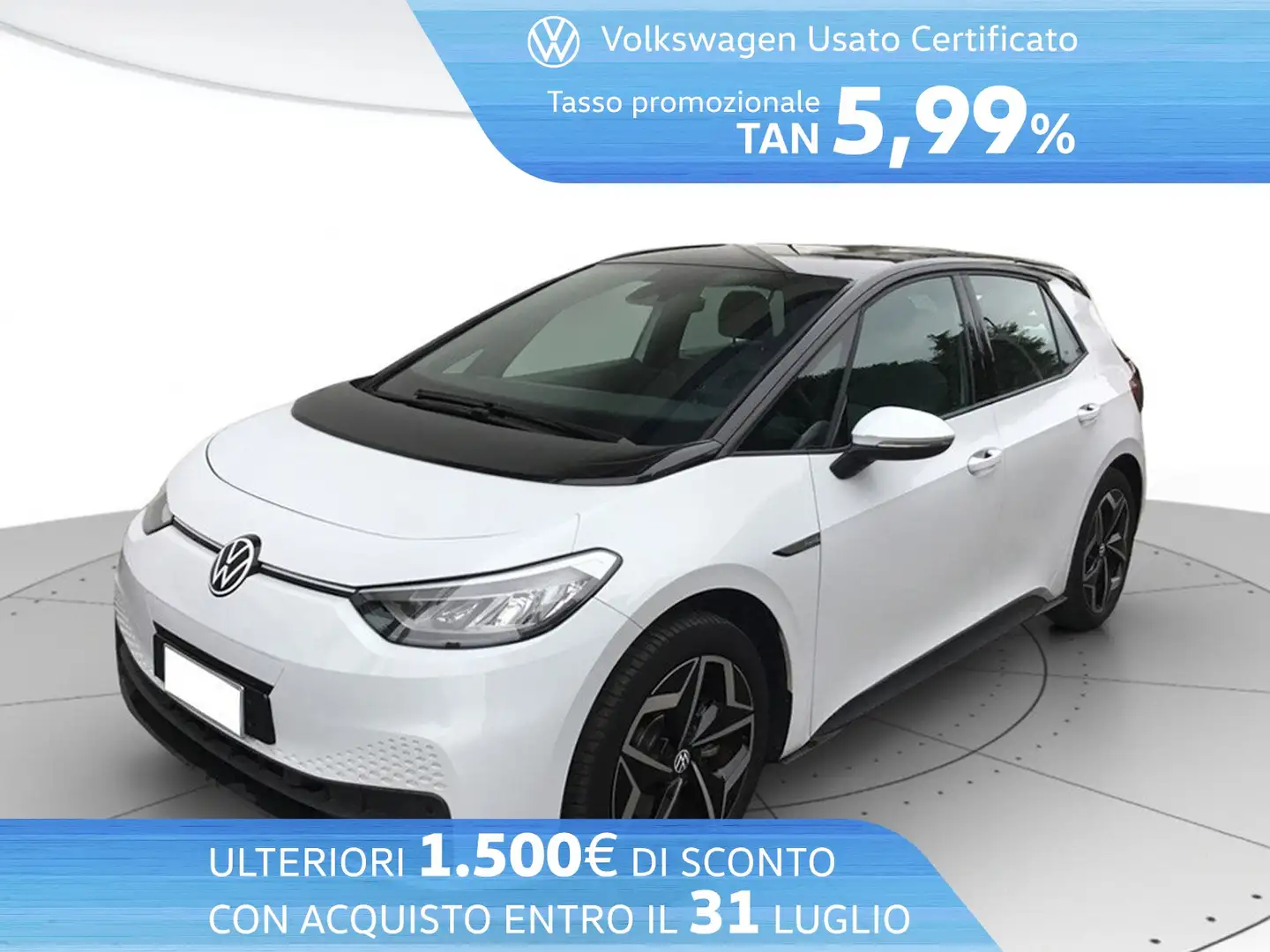 Volkswagen ID.3 45 kwh pure performance Wit - 1
