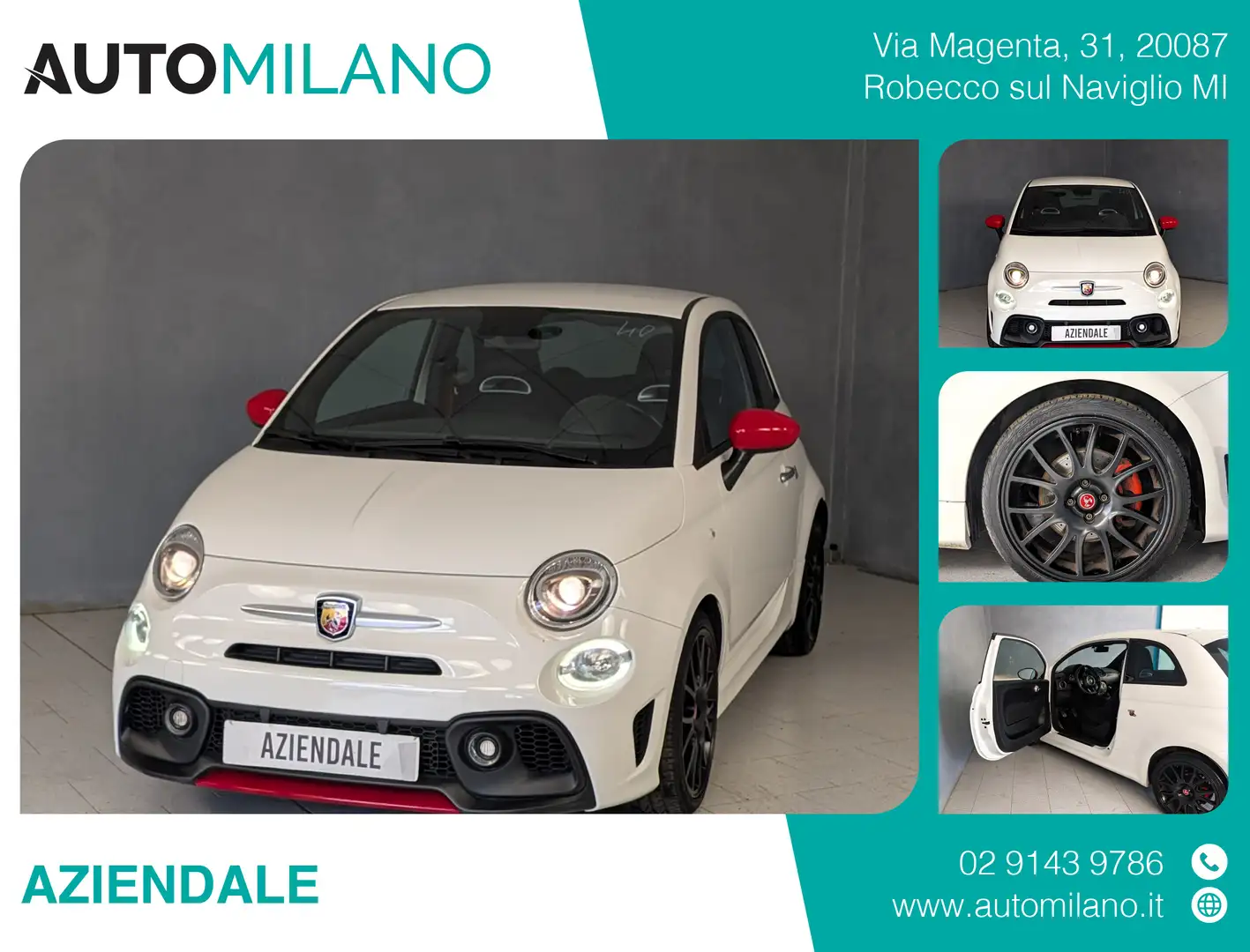 Abarth 595 Pista 1.4 T-JET 165CV PISTA Blanc - 1