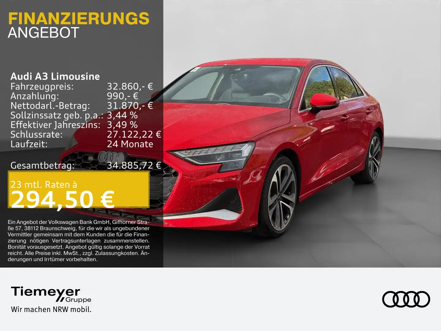 Audi A3 35 TDI ADVANCED LM18 AHK MATRIX NAV Rot - 1