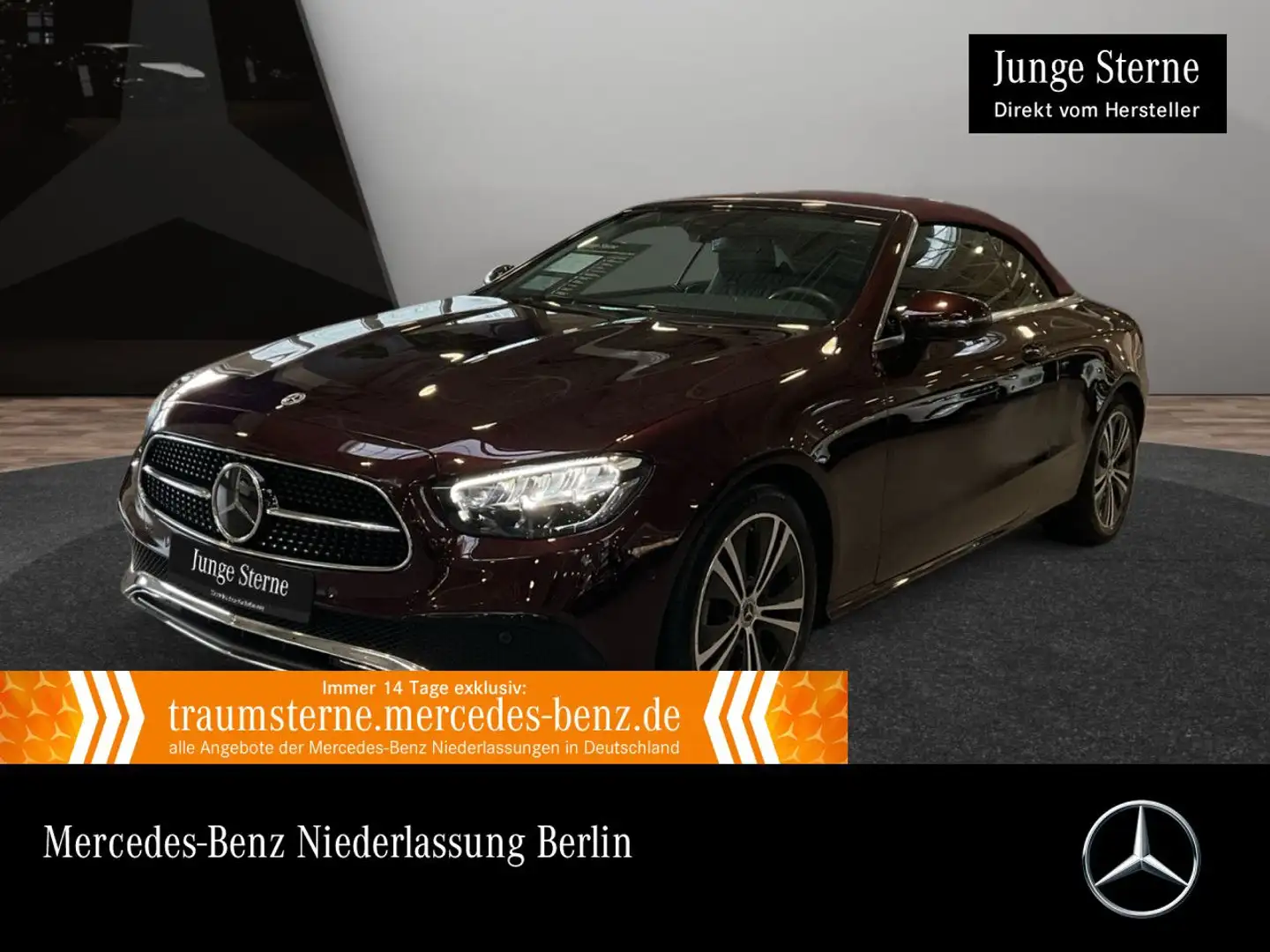 Mercedes-Benz E 200 Cabrio AVANTG+AHK+LED+FAHRASS+BURMESTER+9G Rouge - 1