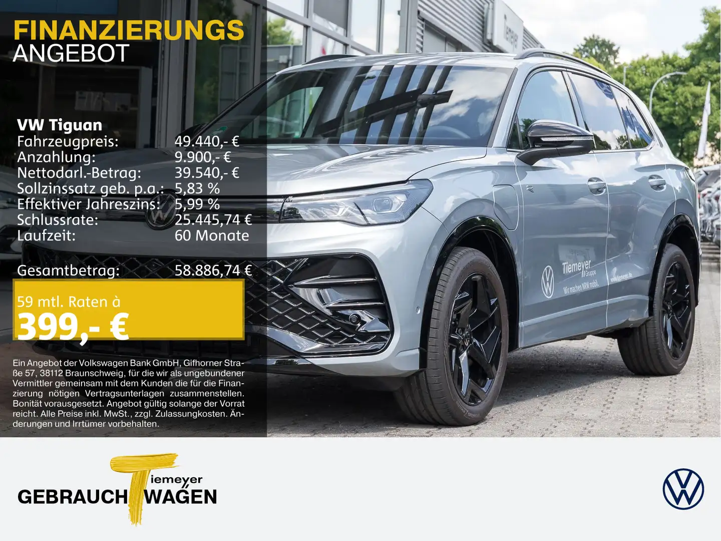 Volkswagen Tiguan 1.5 eHybrid OPF TSI DSG R-LINE BlackStyle Silber - 1