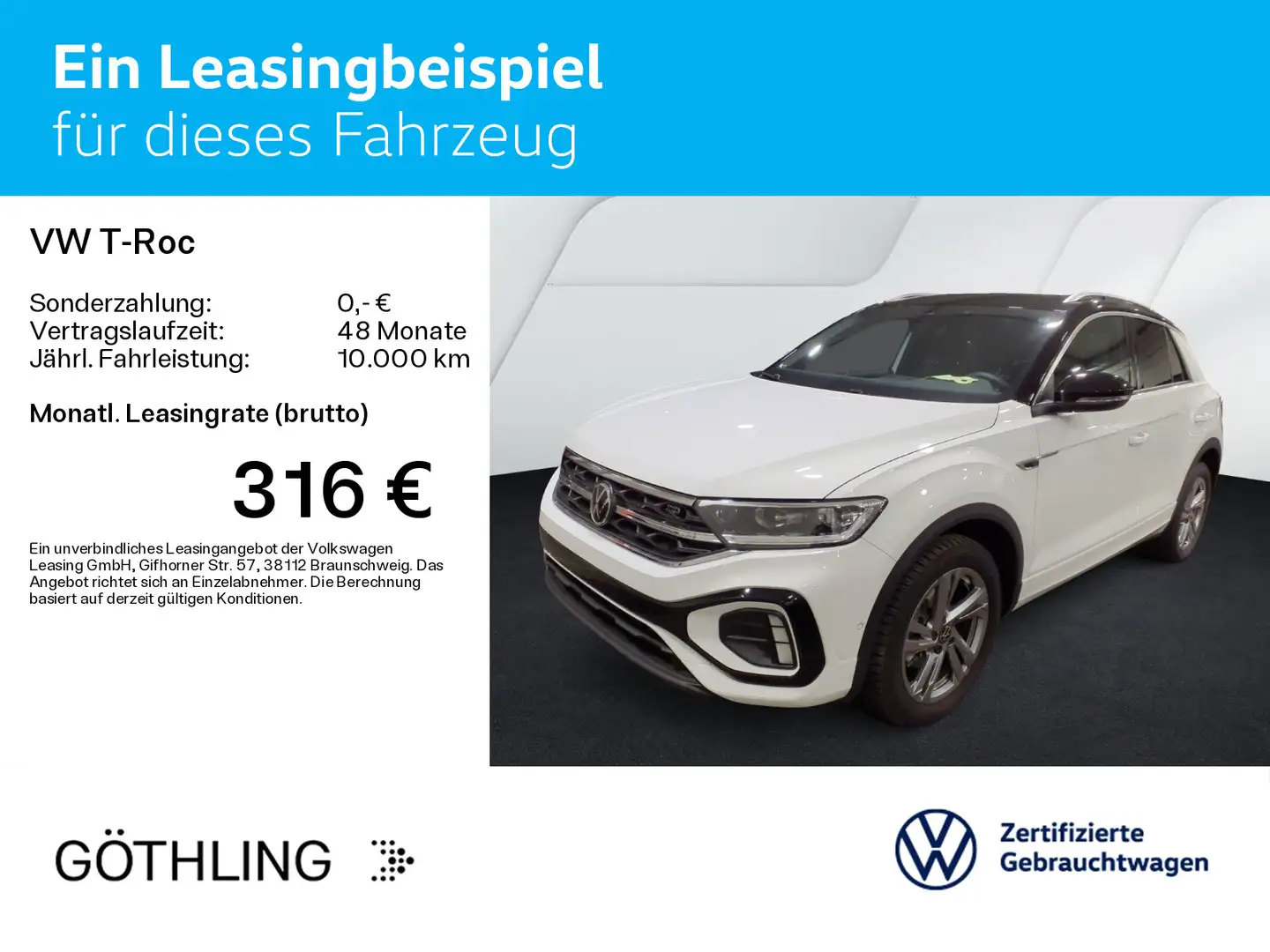 Volkswagen T-Roc R-Line 1.5 TSI DSG*NAVI*AHK*KAM*SHZ*17Zoll Weiß - 2
