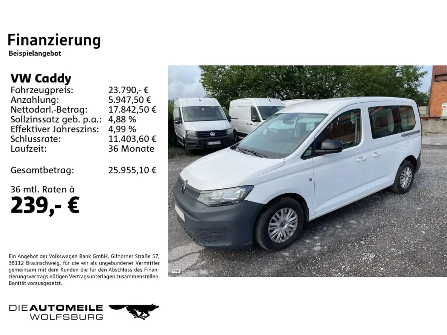 Volkswagen Caddy Kombi 2.0TDI PDC/KLIMA/2xSCHIEBETÜR Weiß - 2