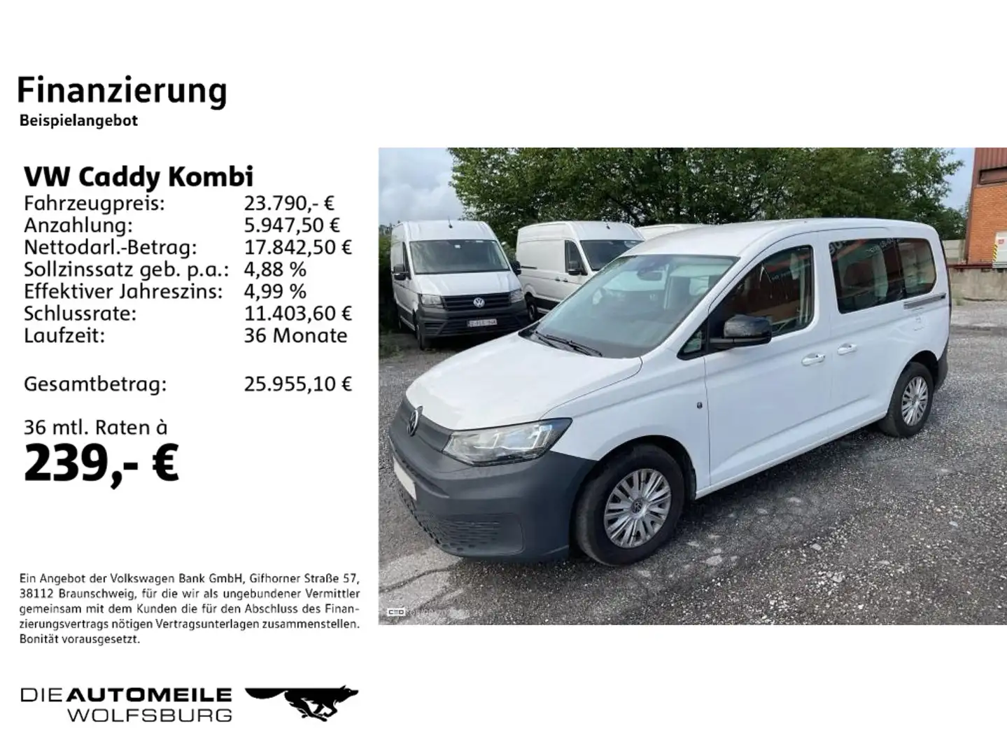 Volkswagen Caddy Caddy Kombi 2.0TDI PDC/KLIMA/2xSCHIEBETÜR Weiß - 2