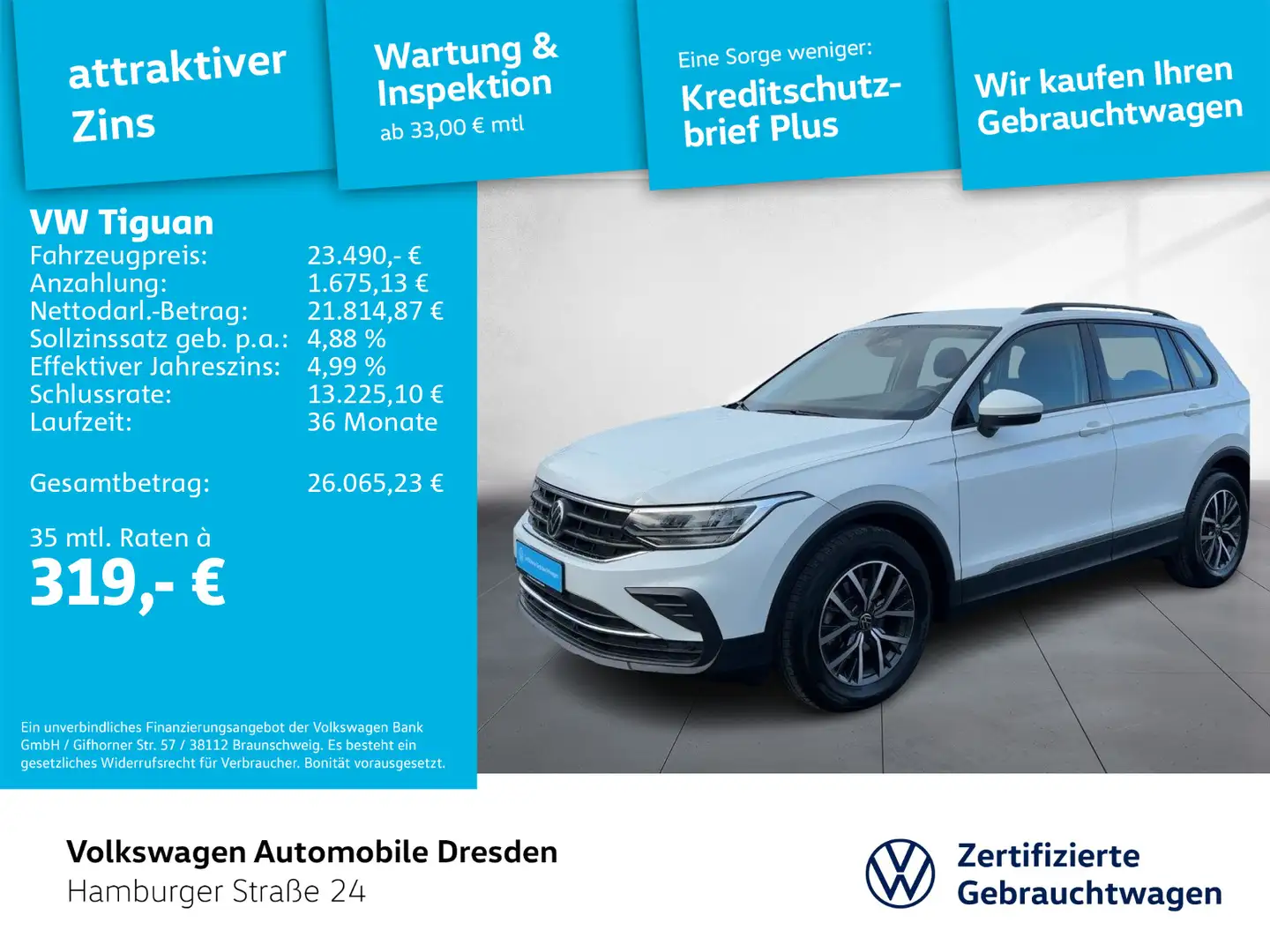 Volkswagen Tiguan 1.5 TSI LED APP ACC PDC KEYLESS Blanc - 1