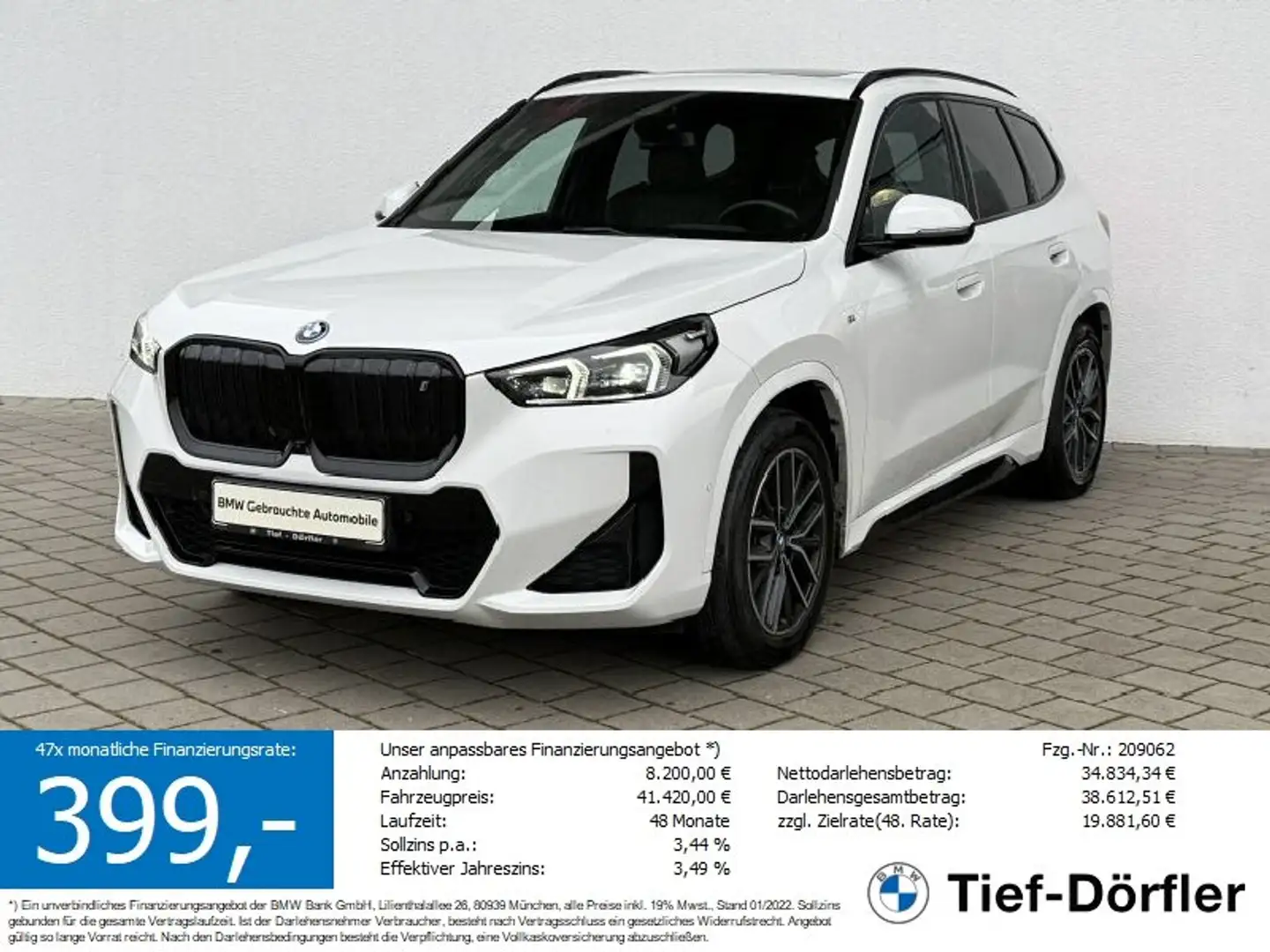 BMW iX1 xDrive30 M Sport AHK/LHZ/HUD/LED+/hk/360/PAN Weiß - 1