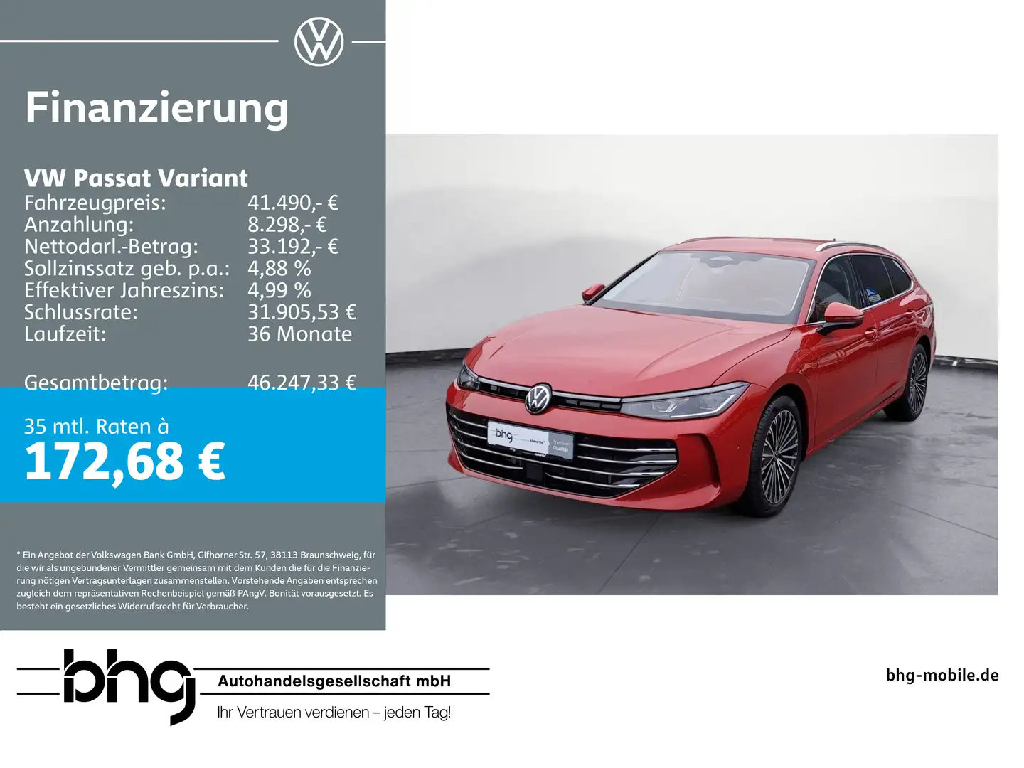 Volkswagen Passat Variant 1.5 e-Hybrid OPF DSG Elegance Rot - 1