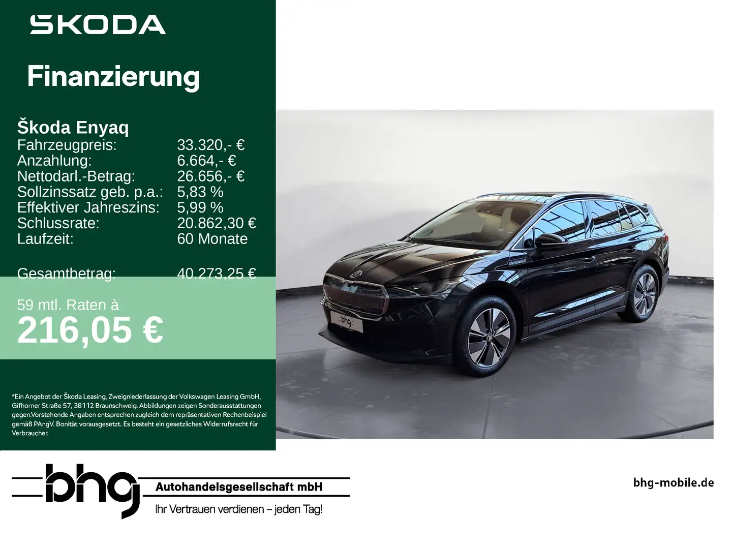Skoda Enyaq iV 80 *ACC*NAVI*LED* Schwarz - 1
