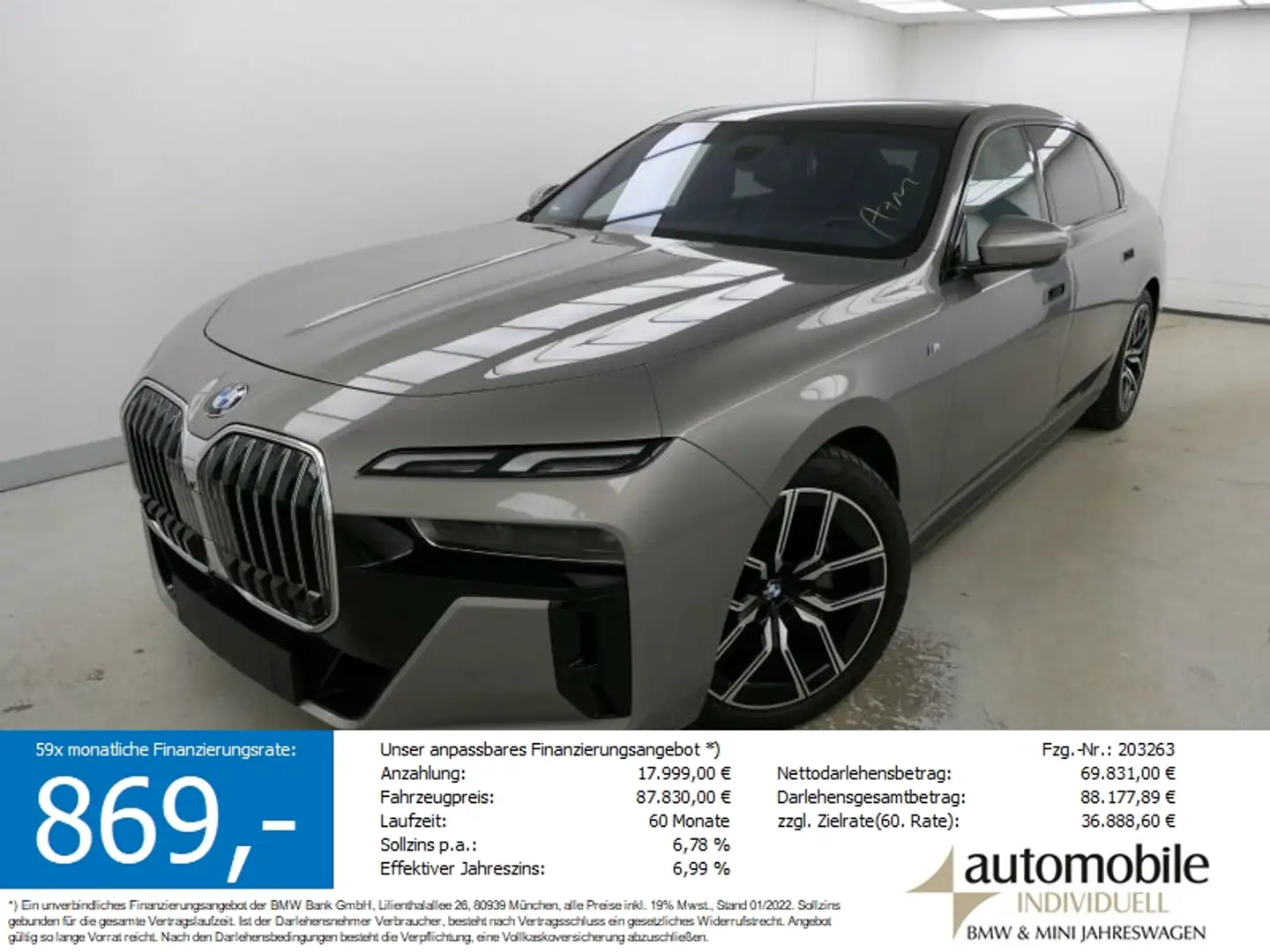 BMW 740 d xDr. M Sportpaket AHK Panorama Standh ACC W Gri - 1