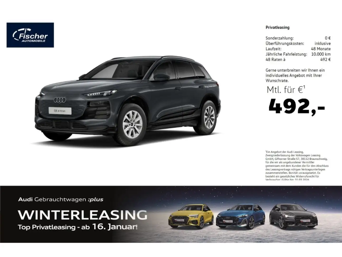 Audi Q6 e-tron SUV Grau - 1